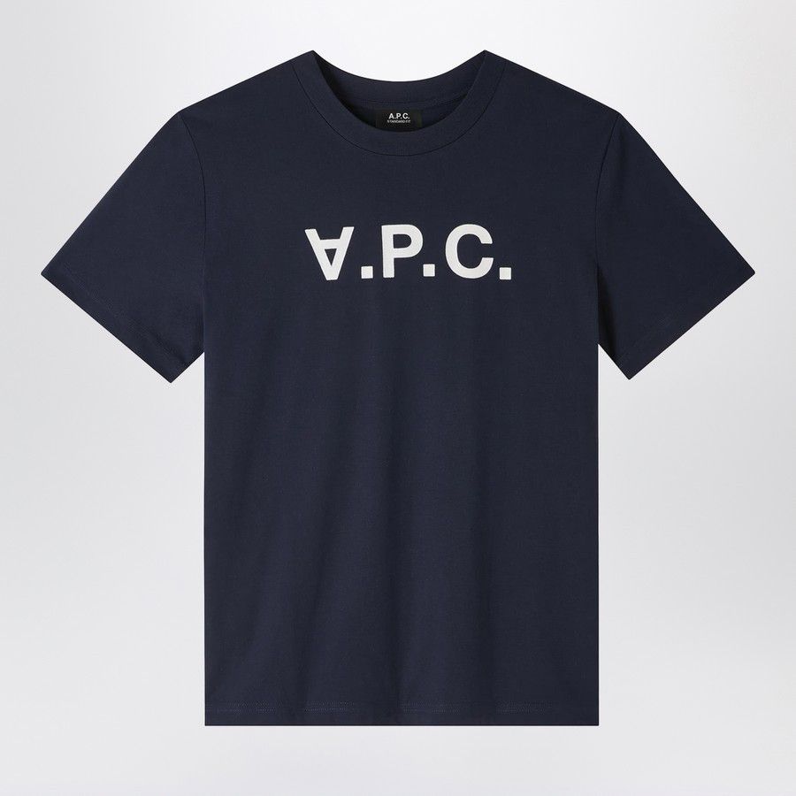 A.P.C. o1d2blof0226 Logo T-Shirt in Blue Size US L / EU 52-54 / 3 - 1 Thumbnail
