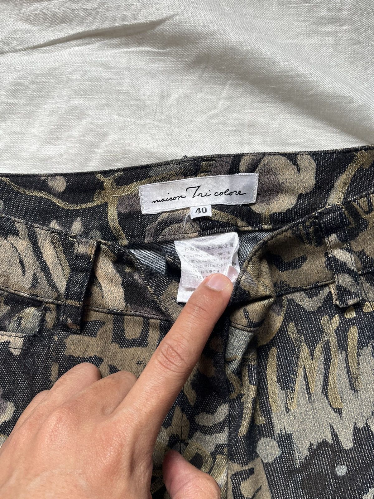If Six Was Nine Maison Tricolore Camo Gravity Wording Pants Size US 28 / EU 44 - 5 Thumbnail
