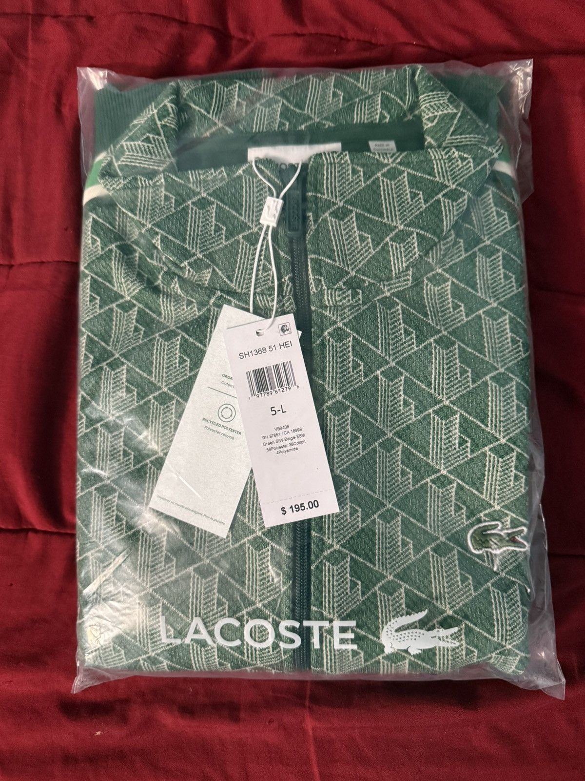 Lacoste Lacisye zop-fromt patterned blocked sweatshirt Size US L / EU 52-54 / 3 - 2 Thumbnail