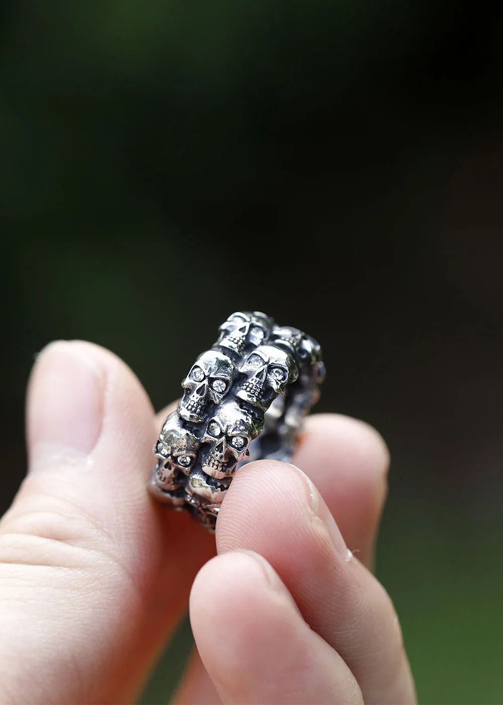 Jewelry Unique zircon Skull Ring Jewelry Gifts Size ONE SIZE - 3 Thumbnail