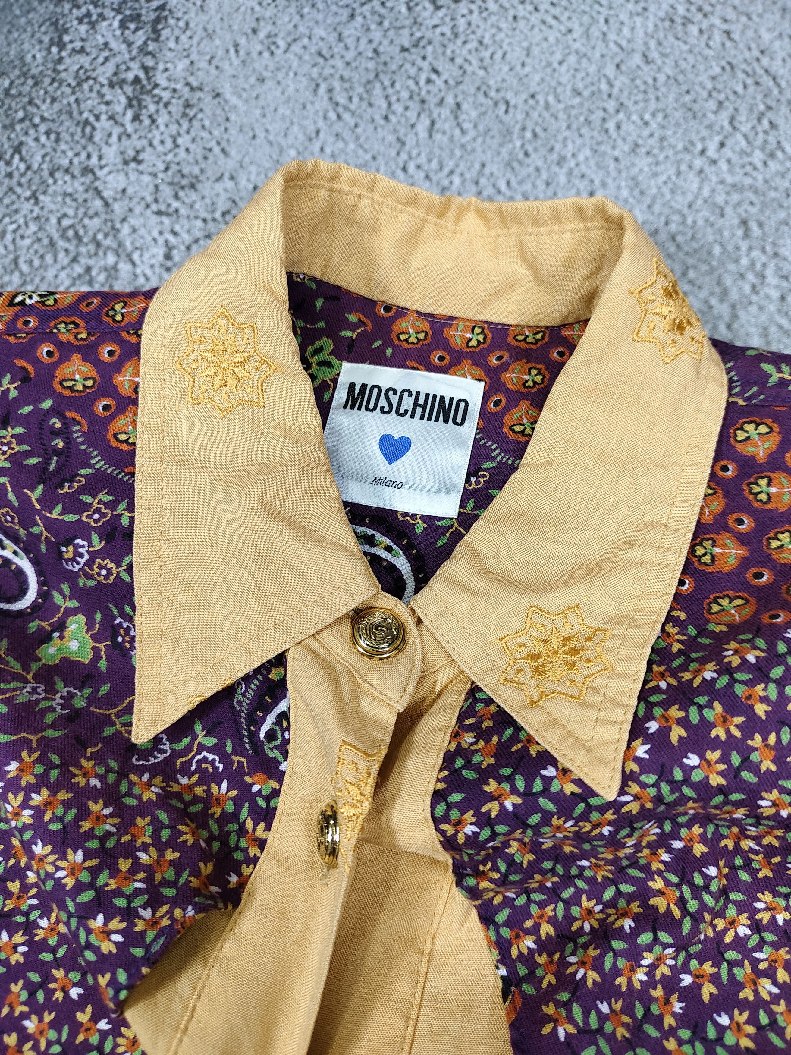 Moschino 90s Moschino- Archive Paisley Bandana Panel Rayon Shirt Size M / US 6-8 / IT 42-44 - 11 Thumbnail