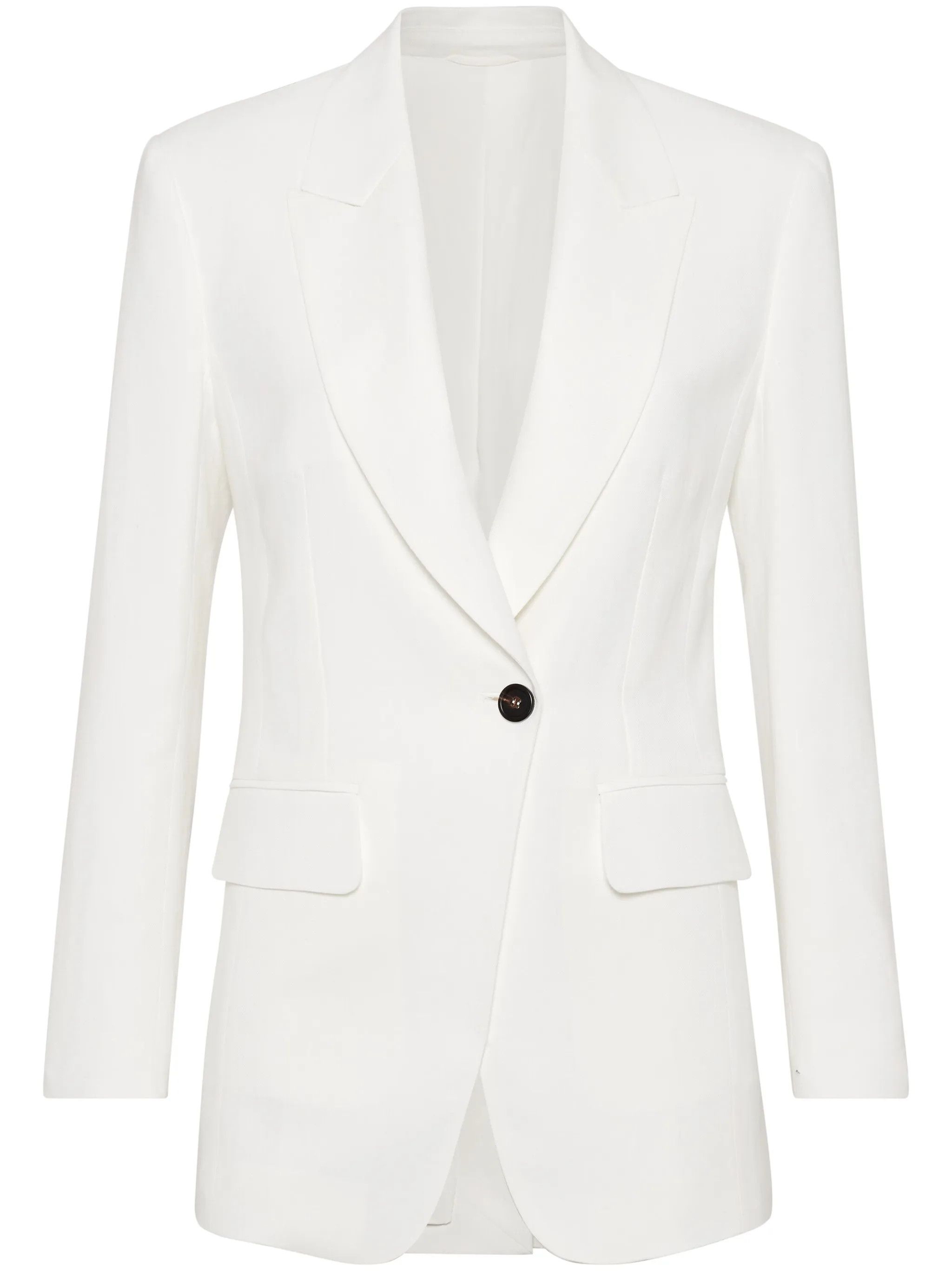 Brunello Cucinelli o1y0725 Blazer in White Size L / US 10 / IT 46 - 1 Thumbnail