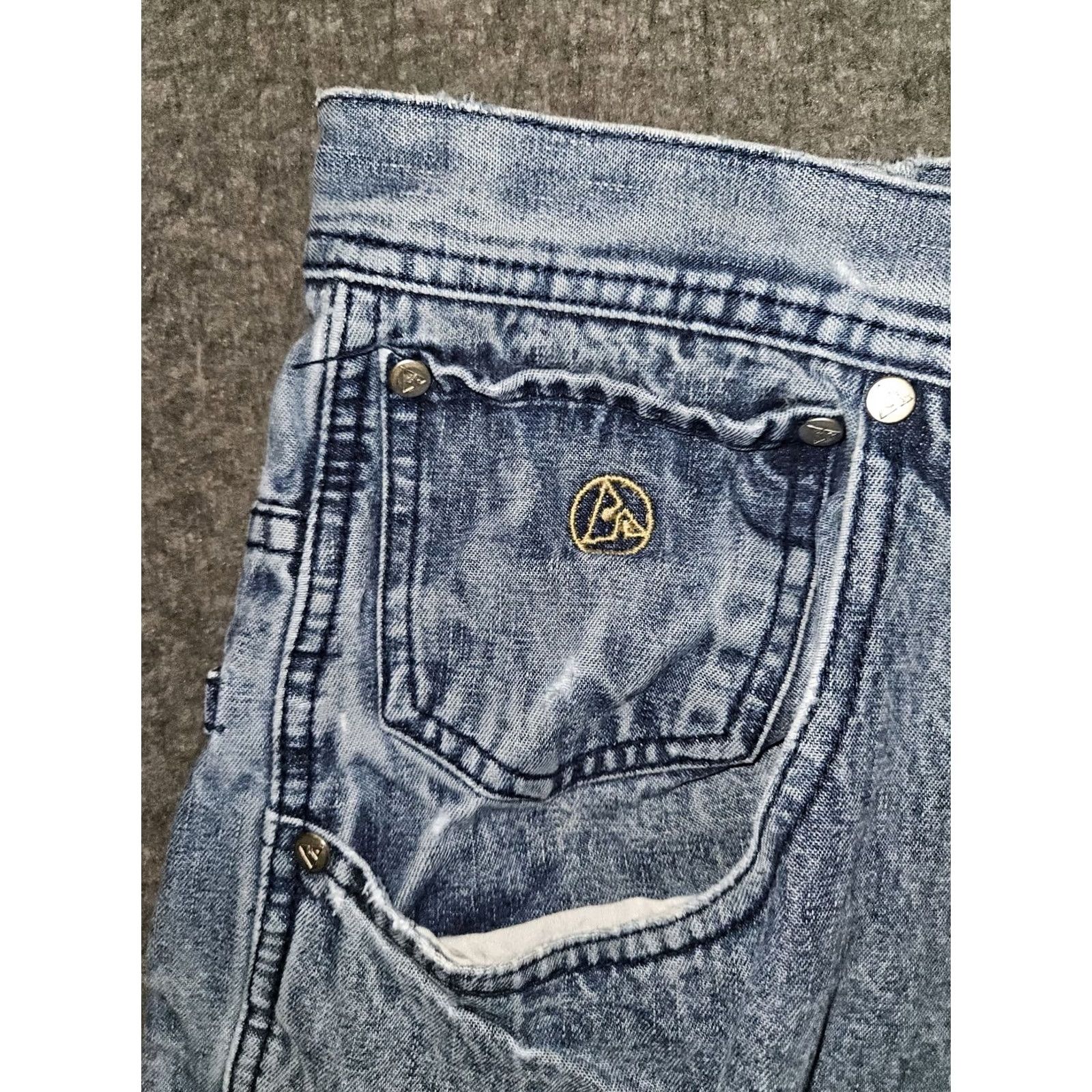 Vintage VINTAGE Vokal Baggy Jeans Men's 34x29.5 Blue High Rise Hip Hop Y2K Hipster Straight 90s Distressed Logo Embroidered Pockets Mens Size US 34 / EU 50 - 7 Thumbnail