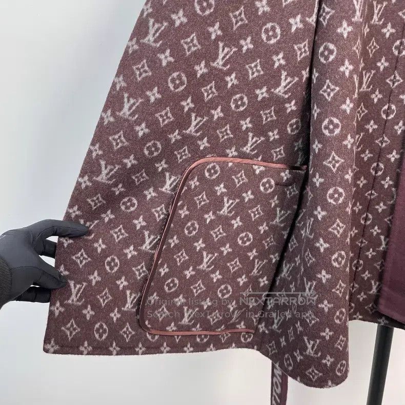 Louis Vuitton Louis Vuitton Burgundy mid-length coat with presbyopia pri Size XS / US 0-2 / IT 36-38 - 3 Thumbnail