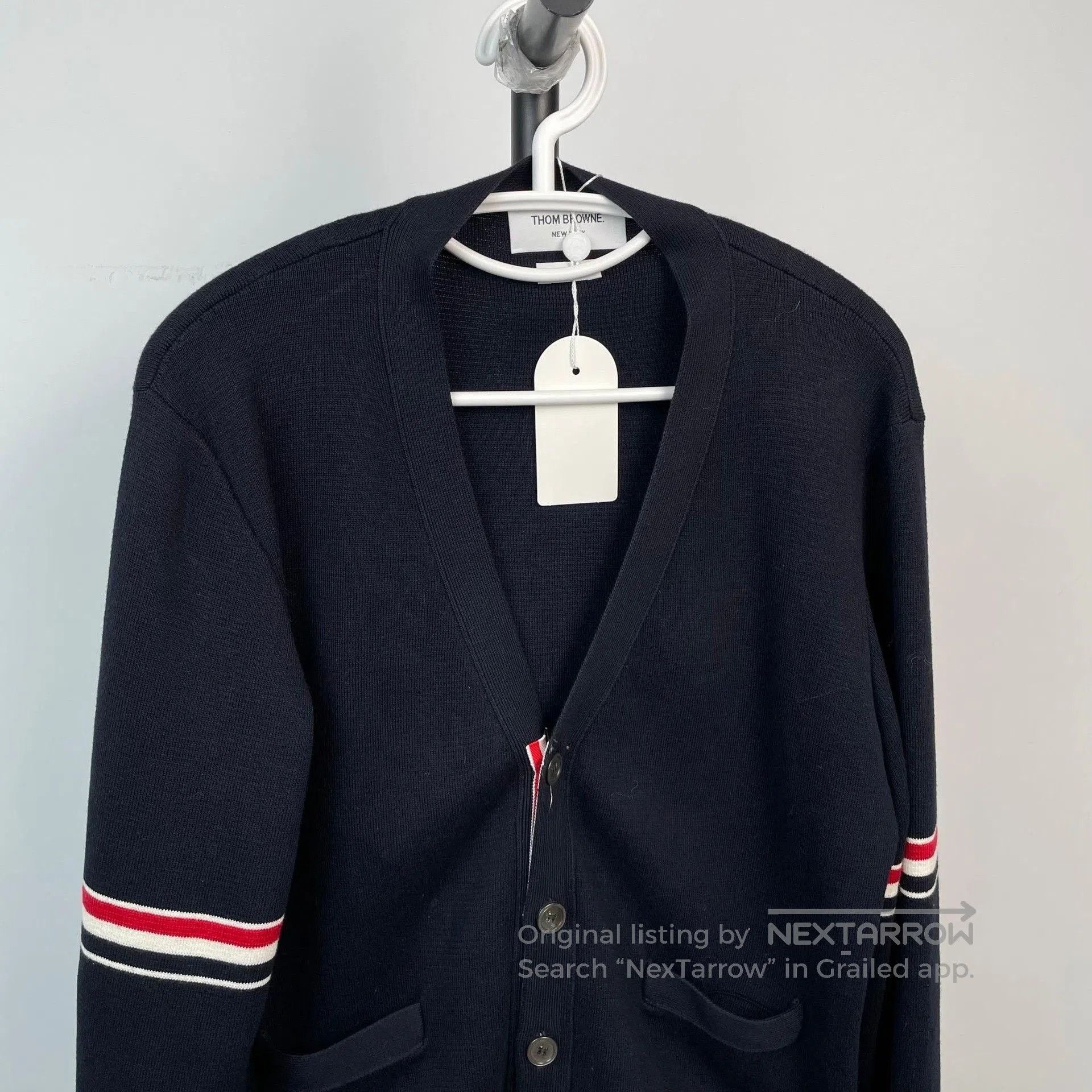Thom Browne Thom Browne Dark Blue Striped Sleeve Cardigan. Size US S / EU 44-46 / 1 - 8 Thumbnail