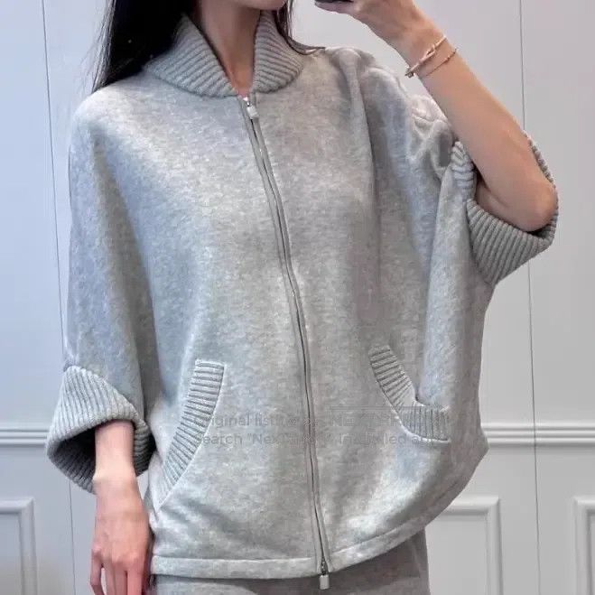 Loro Piana Loro Piana Grey knitted zip-up cashmere sweater Size S / US 4 / IT 40 - 1 Thumbnail