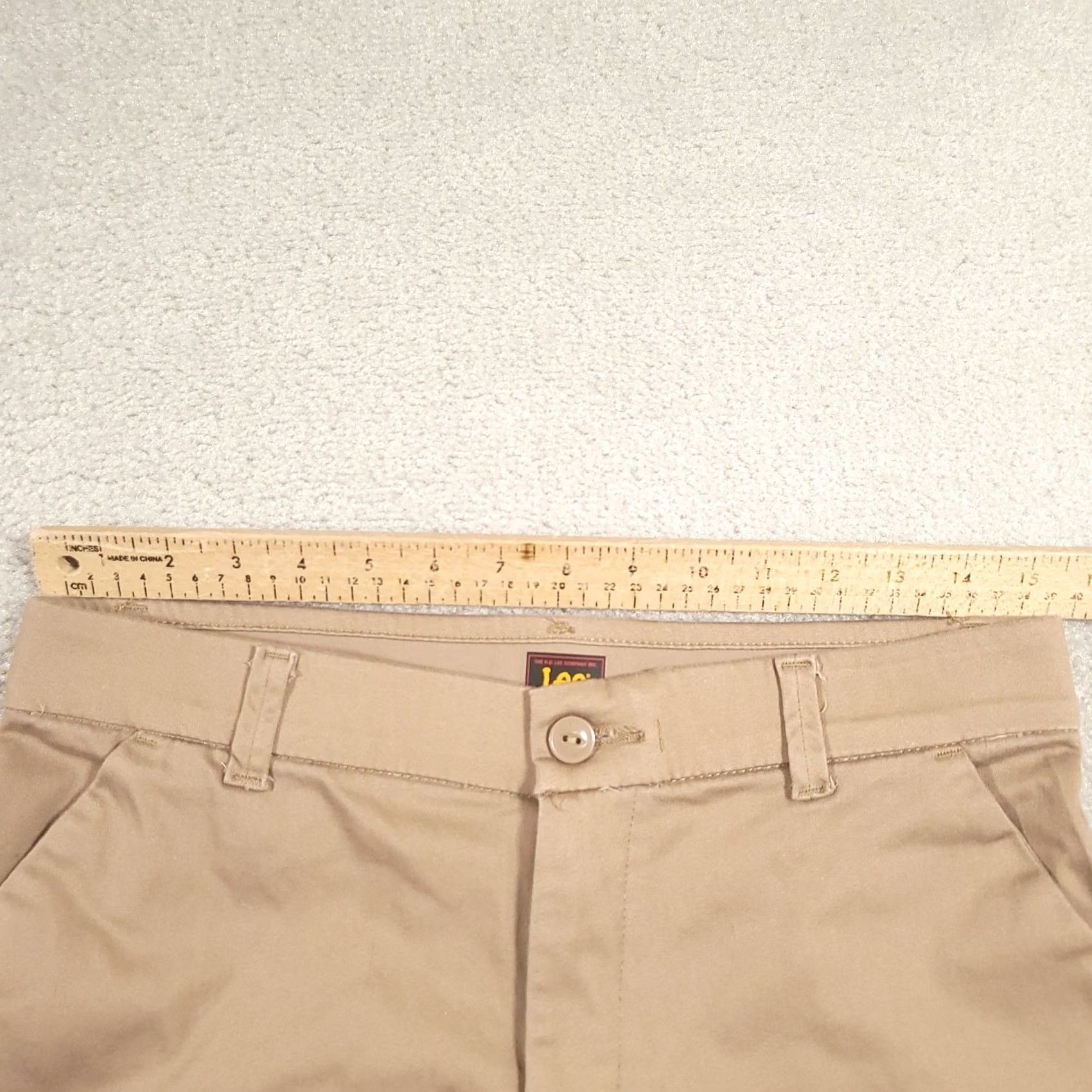 Lee Lee Pants Womens 8 Beige Stretch Waistband Twill Straight Leg Chino Casual Size 30" / US 8 / IT 44 - 2 Thumbnail