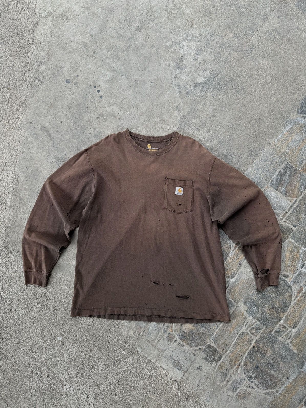 Carhartt × Vintage Vintage Trashed Carhartt Longsleeve Size US L / EU 52-54 / 3 - 1 Thumbnail