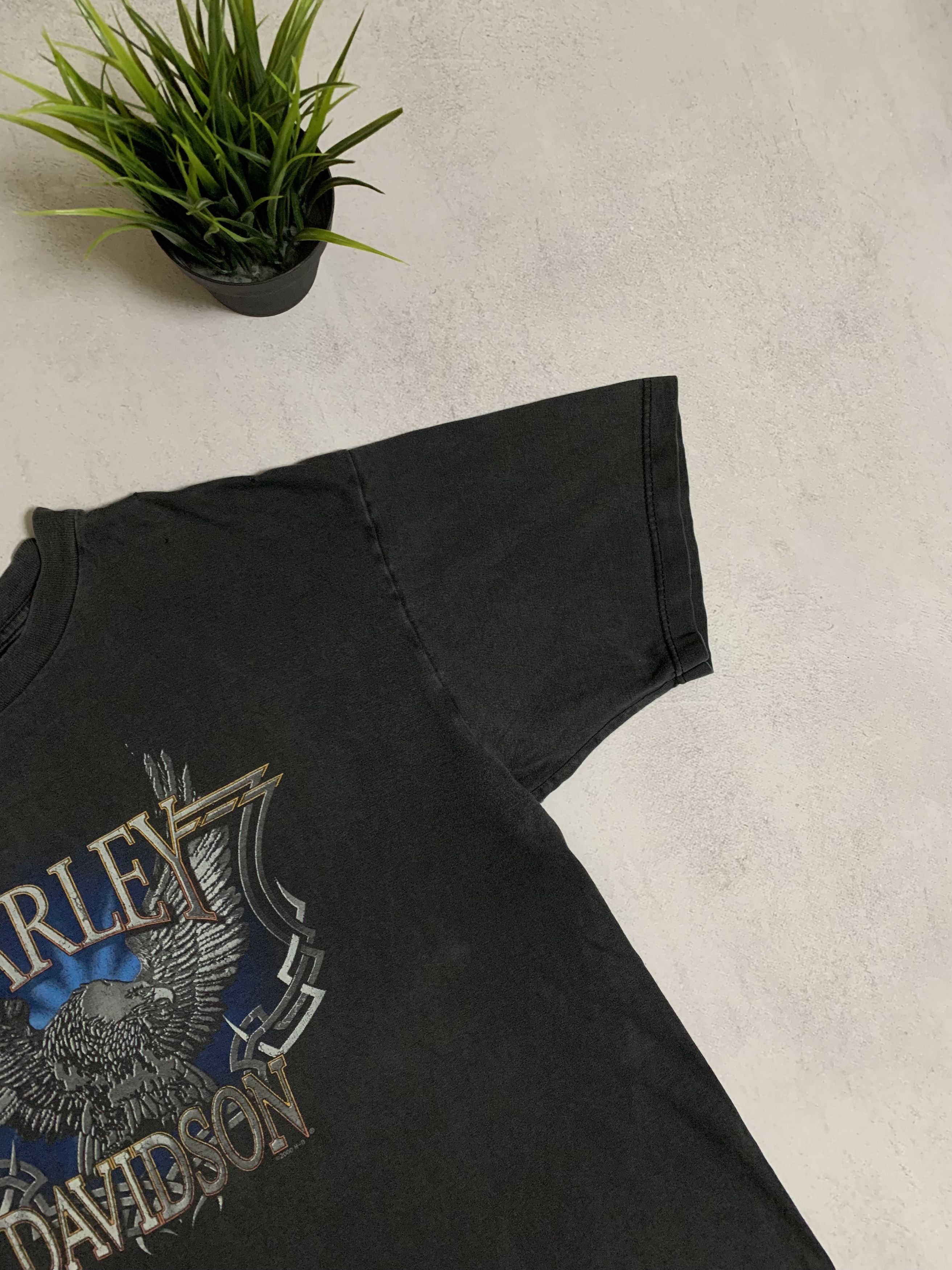 Harley Davidson × Vintage Vintage Harley Davidson T Shirt Santa Fe 2000 Distressed 90s Size US XL / EU 56 / 4 - 4 Thumbnail