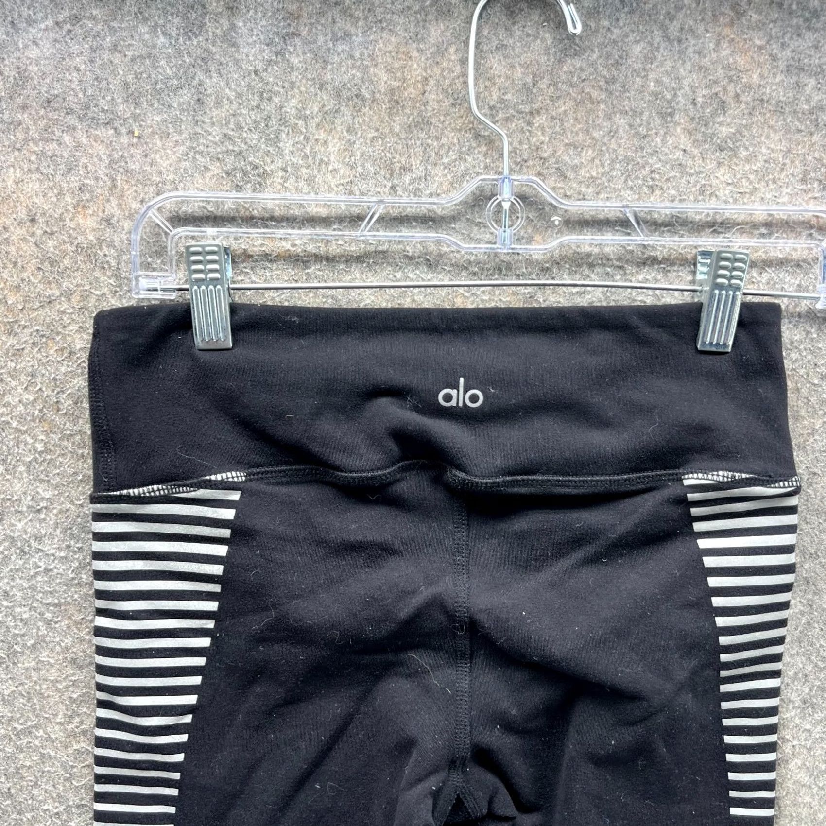 Alo Alo Leggings Women XS Black White Striped High Rise Activewear Yoga Pants Gym Shirt? Size 26" / US 2 / IT 38 - 7 Thumbnail