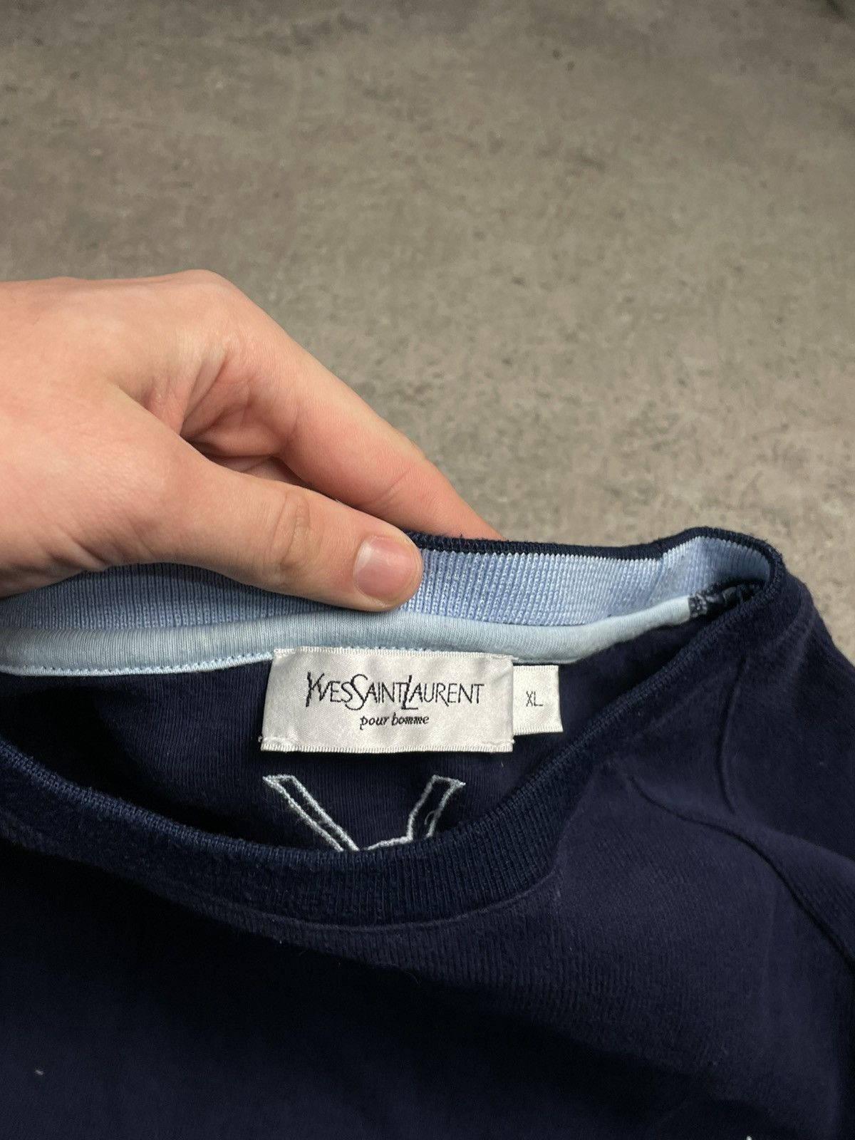 Yves Saint Laurent Blue Yves Saint Laurent YSL Sweatshirt Logos YSL Sweater Size US XL / EU 56 / 4 - 5 Thumbnail