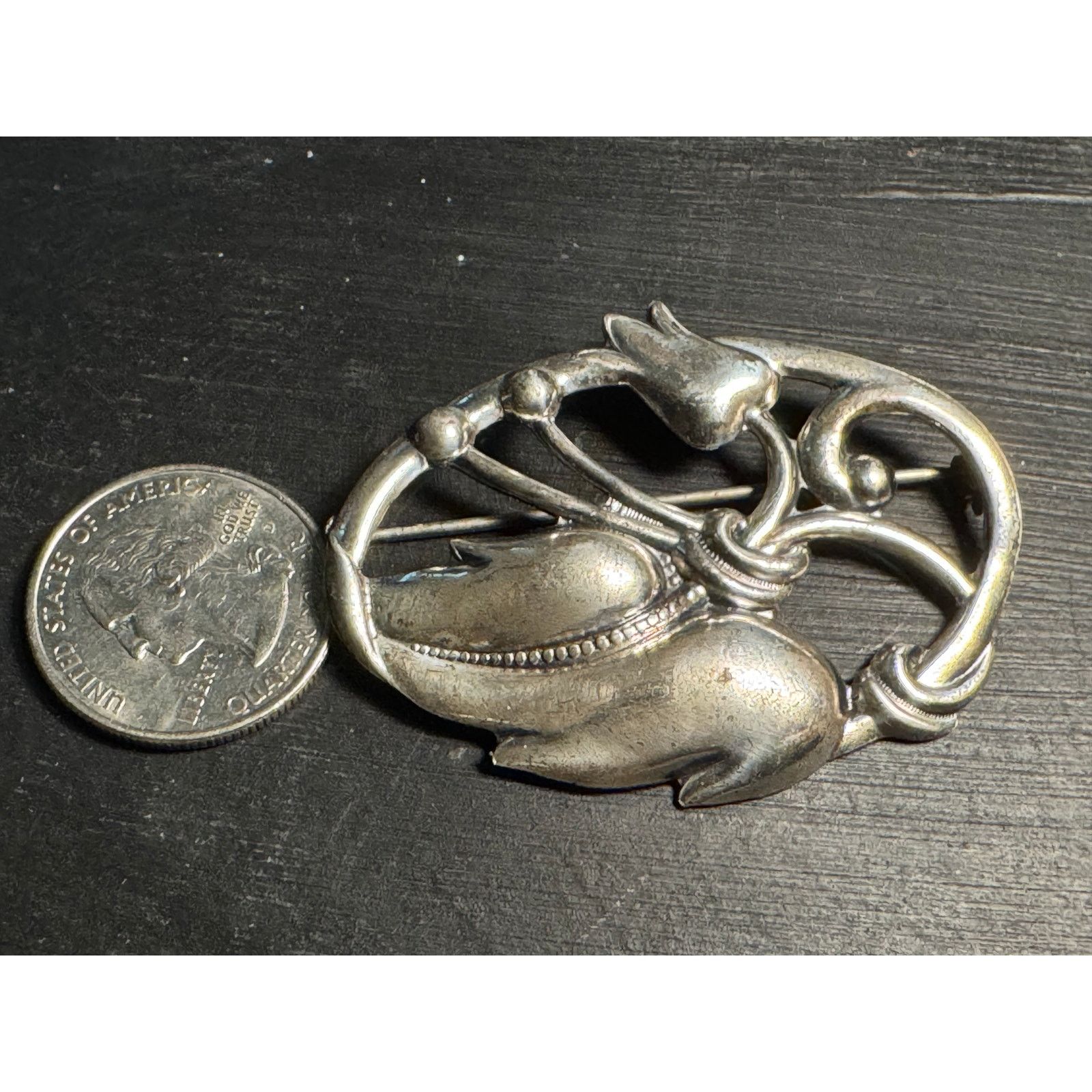 Other Vintage Sterling Art Nouveau Brooch (Lots of Patina) Size ONE SIZE - 2 Thumbnail