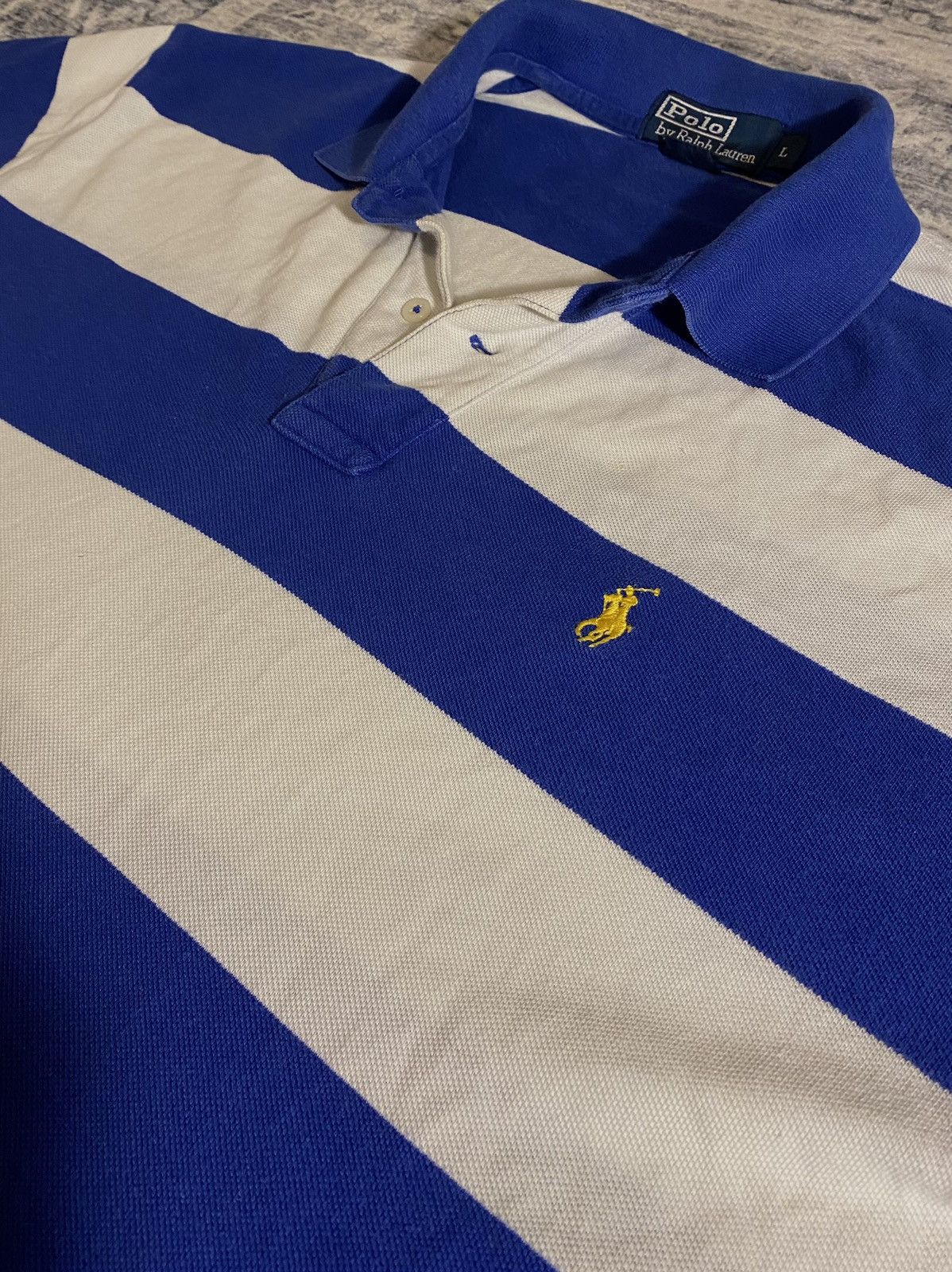 Polo Ralph Lauren × Vintage Vintage Polo Ralph Lauren Rugby Stripe Polo Shirt – Late 90s Size US L / EU 52-54 / 3 - 4 Thumbnail