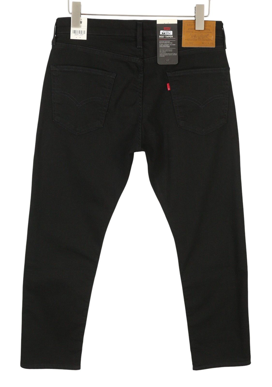 Levi's 502 W33/L30 Taper Zip Black Denim Jeans 87077 Size US 33 - 3 Thumbnail