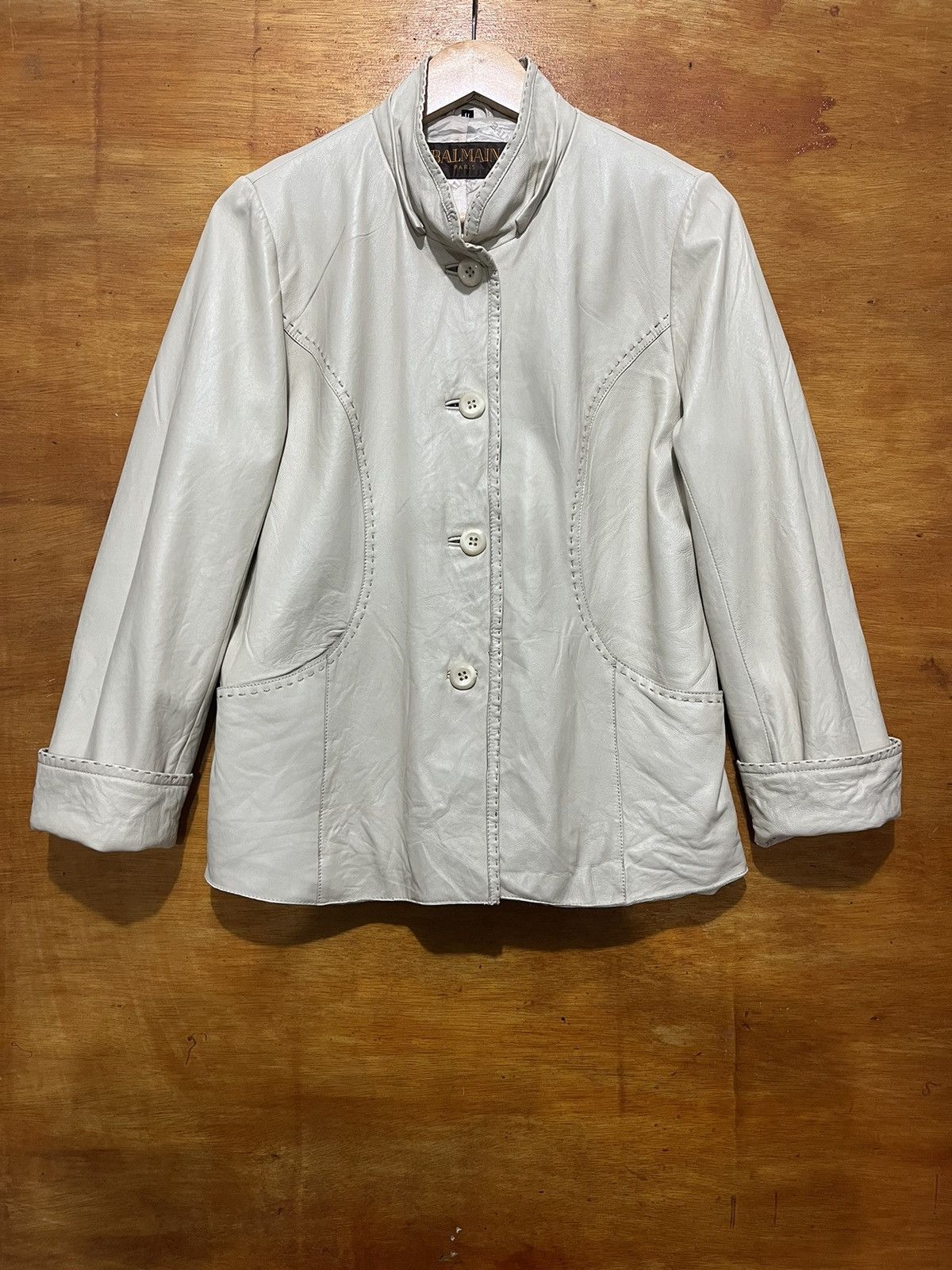 Balmain Authentic BALMAIN Suede Leather Women Jacket Size M / US 6-8 / IT 42-44 - 1 Thumbnail