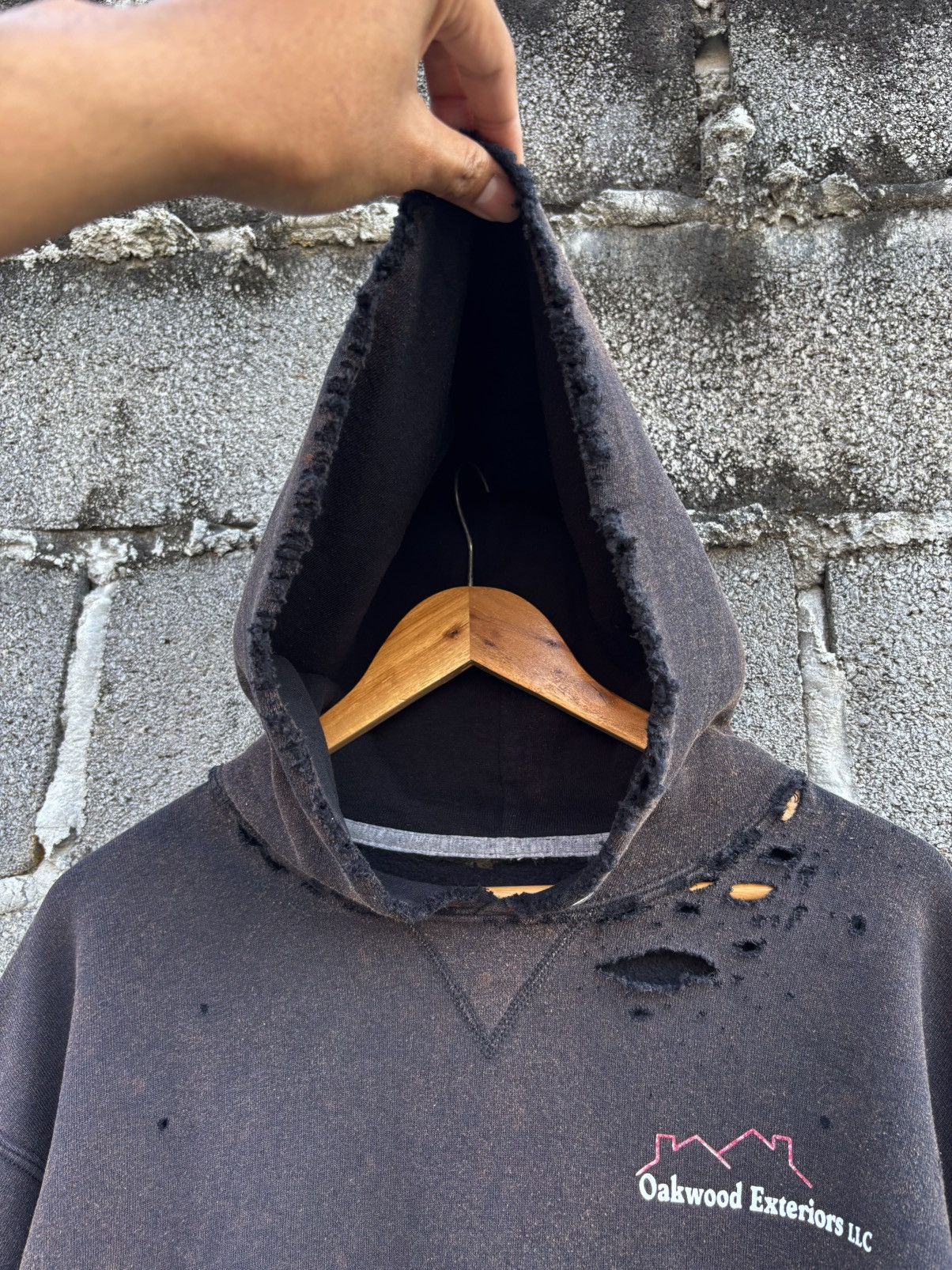 Vintage Thrashed Faded Distressed Hoodie Grunge Size US L / EU 52-54 / 3 - 7 Thumbnail