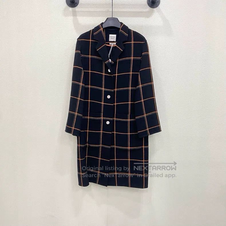 Hermes Hermes Plaid Mid-length Coat Size XXS / US 00 / IT 34 - 1 Thumbnail