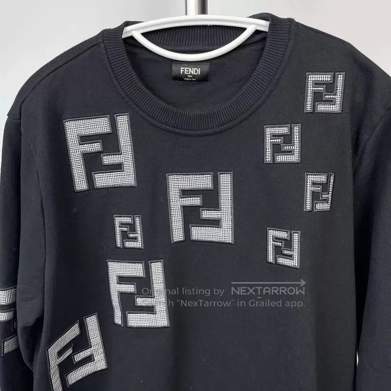 Fendi Fendi Black Double F Logo Sweatshirt Size US M / EU 48-50 / 2 - 3 Thumbnail