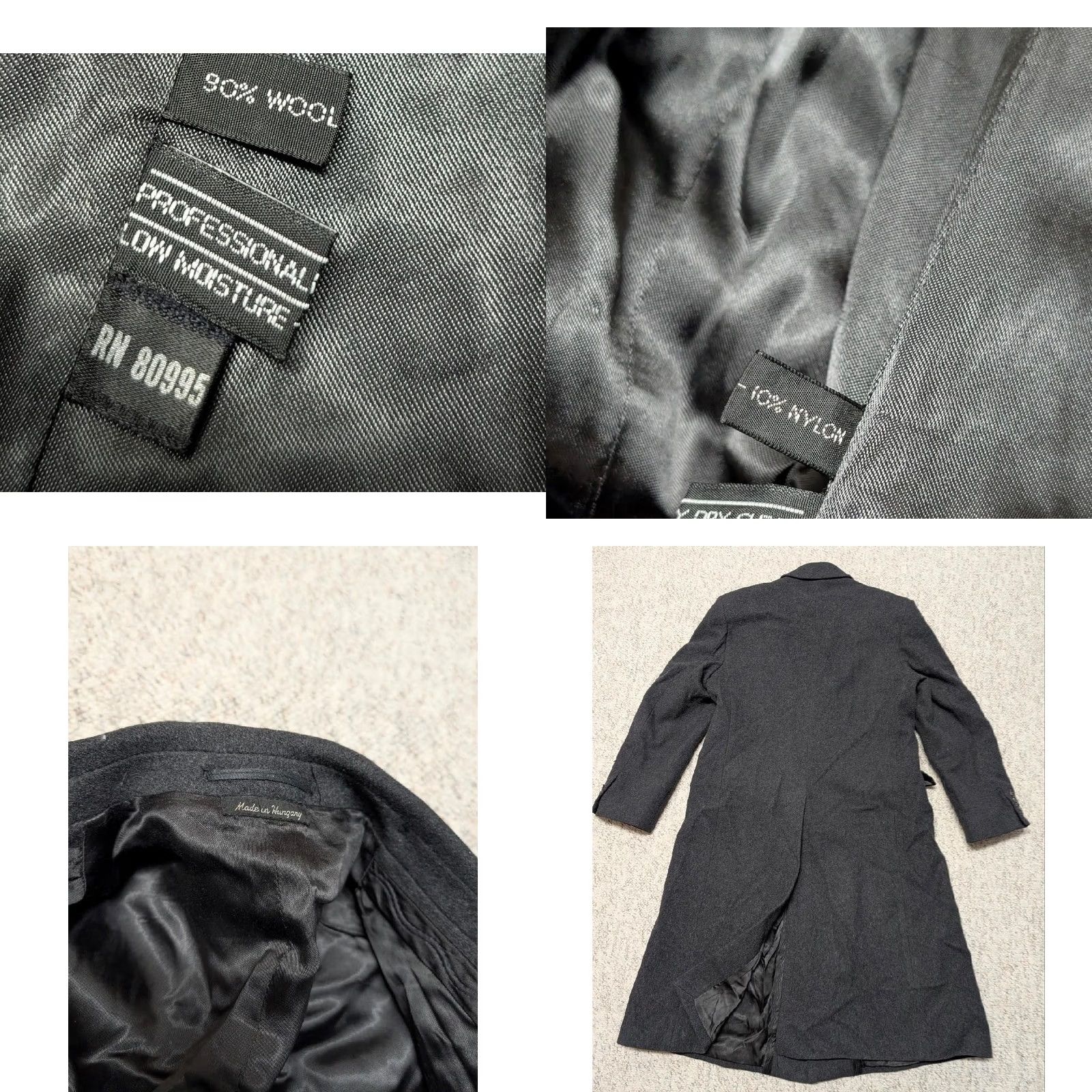Stafford VINTAGE Stafford Overcoat Wool Black 40R Long Double Breasted Coat Mens XS? Size US M / EU 48-50 / 2 - 8 Thumbnail