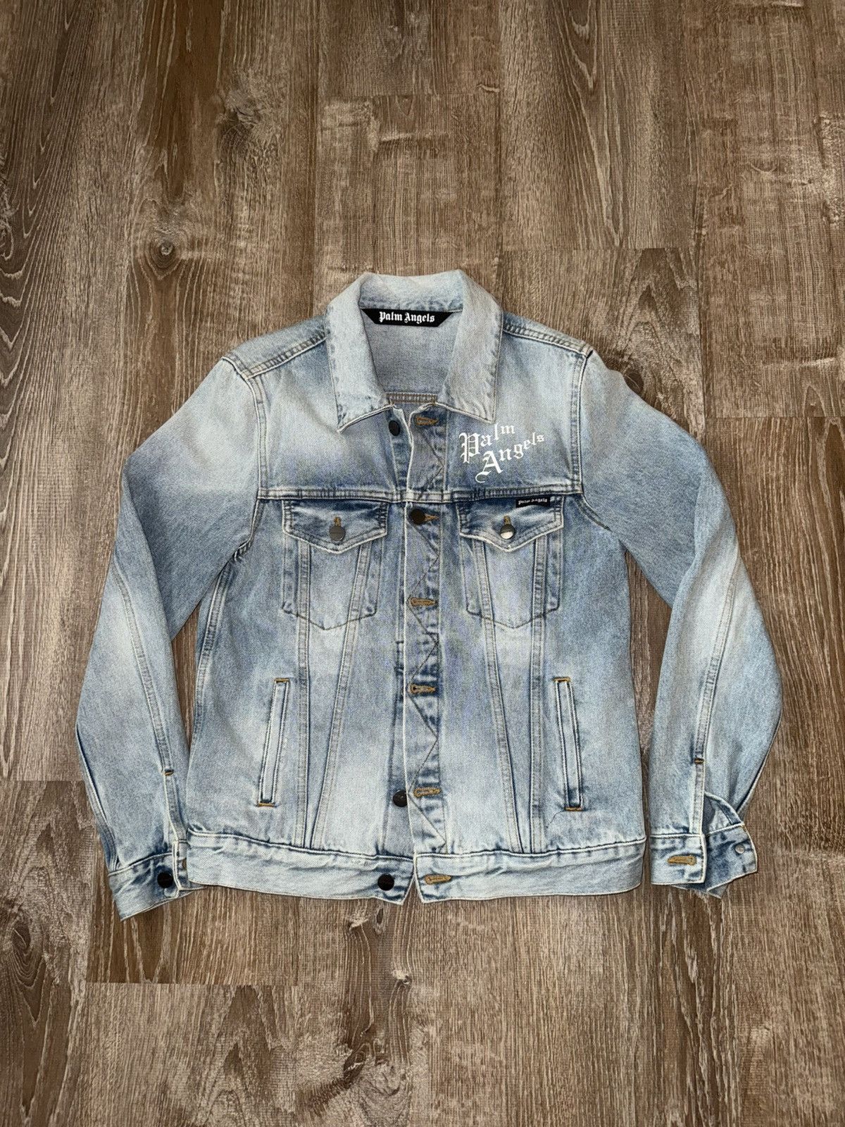 Palm Angels Palm Angels Sacred Heart Denim Jacket Size US S / EU 44-46 / 1 - 1 Thumbnail