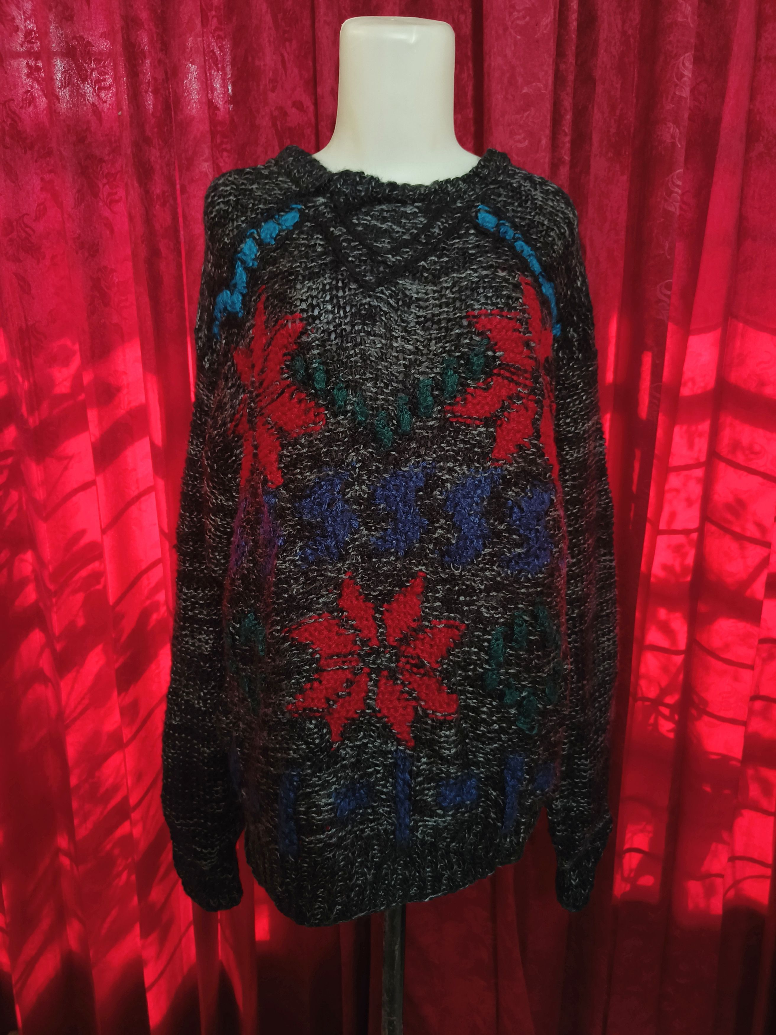 Other Vintage 80s CC SPORT Abstract Motifs Knit Acrylic Sweater Size M / US 6-8 / IT 42-44 - 7 Thumbnail