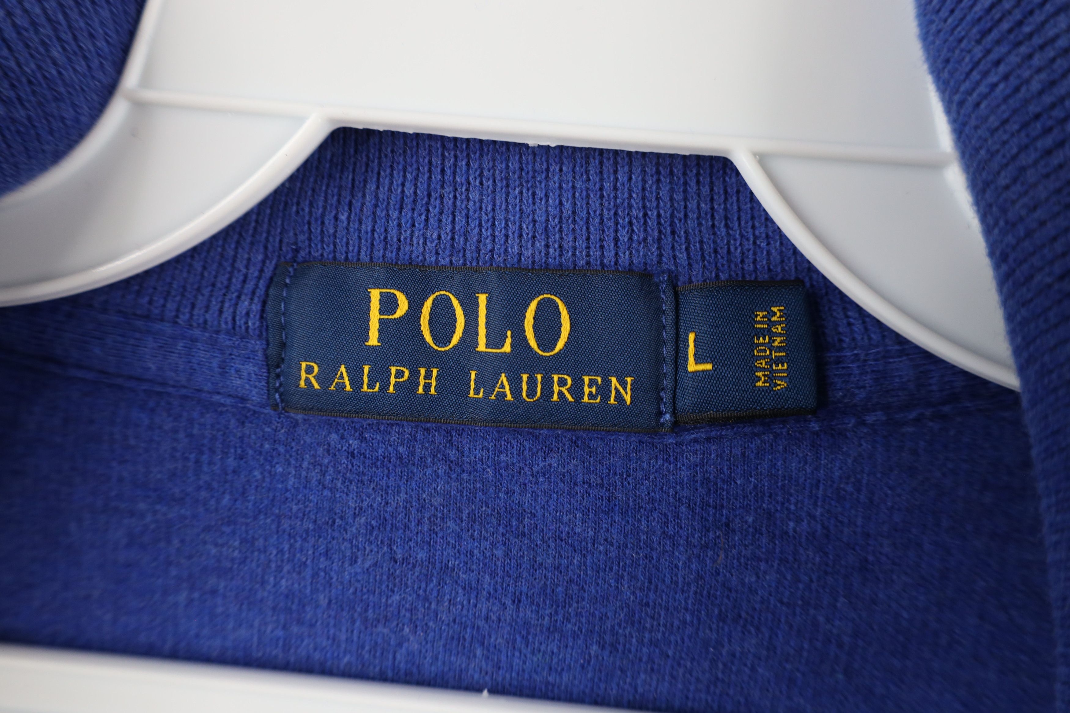 Ralph Lauren × Vintage Vintage 90s Ralph Lauren Cotton Ribbed Knit Half Zip Sweater Size US L / EU 52-54 / 3 - 6 Thumbnail