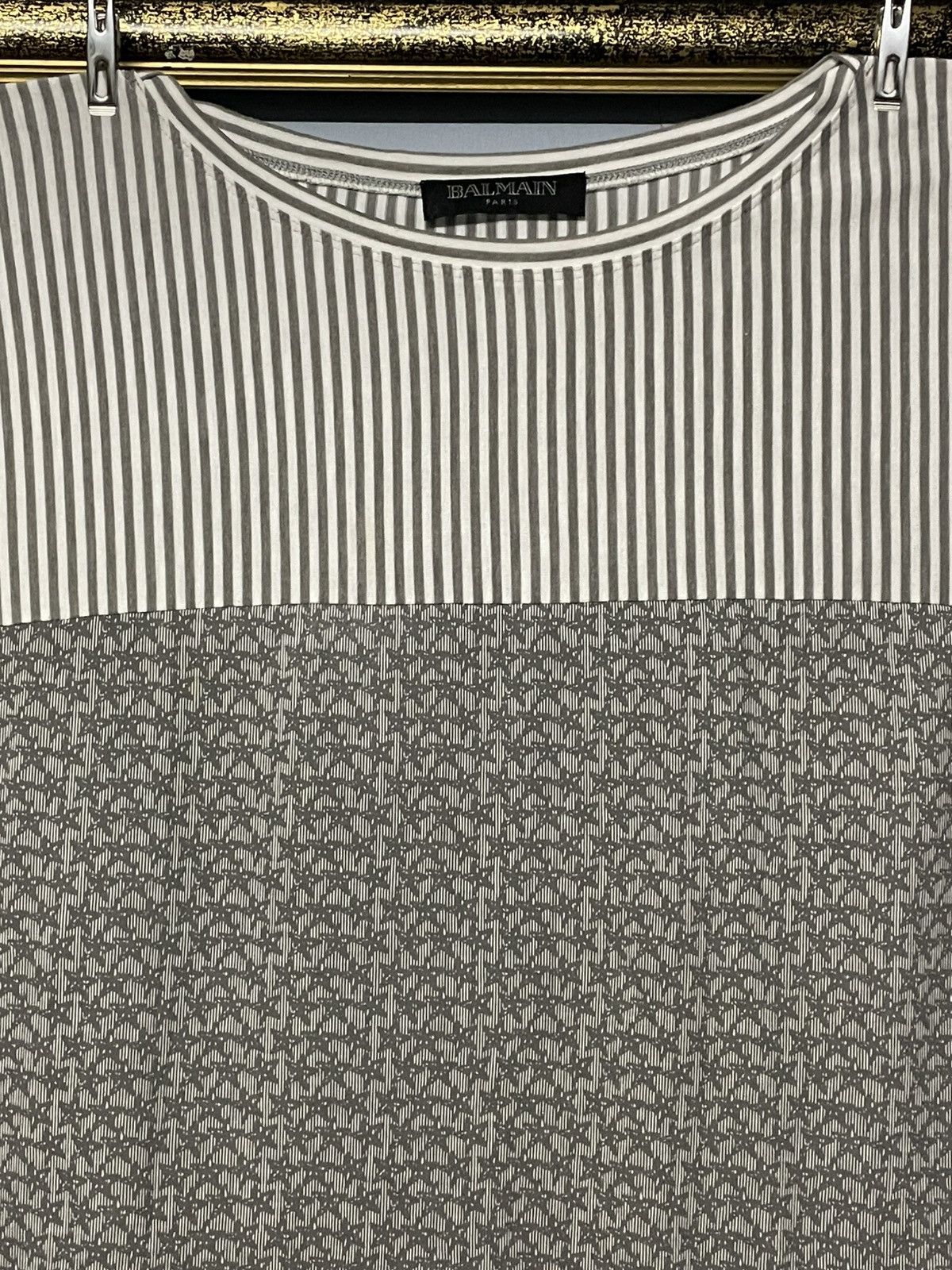Balmain Vintage Designer Balmain Paris White Star Pattern Tshirt Size US L / EU 52-54 / 3 - 3 Thumbnail