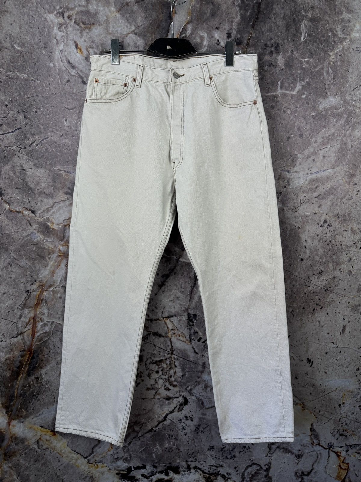 Levi's Men’s Levi’s 501 White Jeans Vintage USA 🇺🇸 Size W36 L30 Size US 36 / EU 52 - 1 Thumbnail