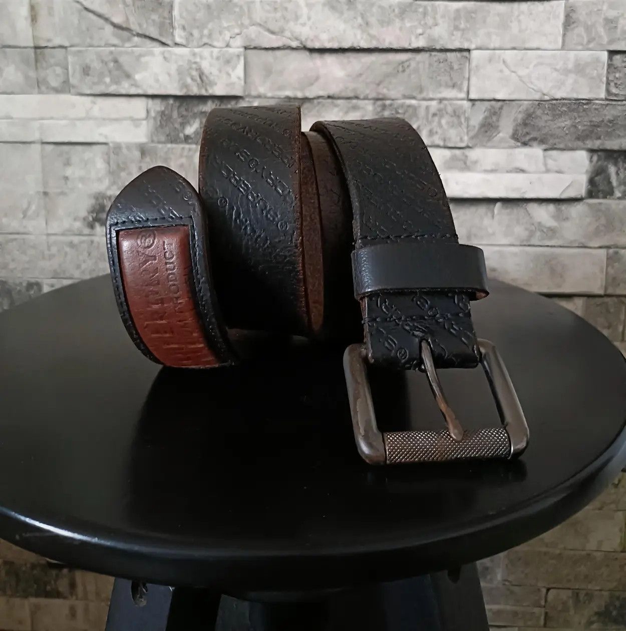 Superdry Superdry monogram leather belt Size 32 - 1 Thumbnail