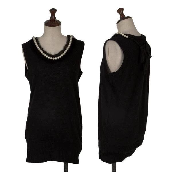 Comme des Garcons Comme Des Garcons Retro black pearl knit top Size S / US 4 / IT 40 - 1 Thumbnail