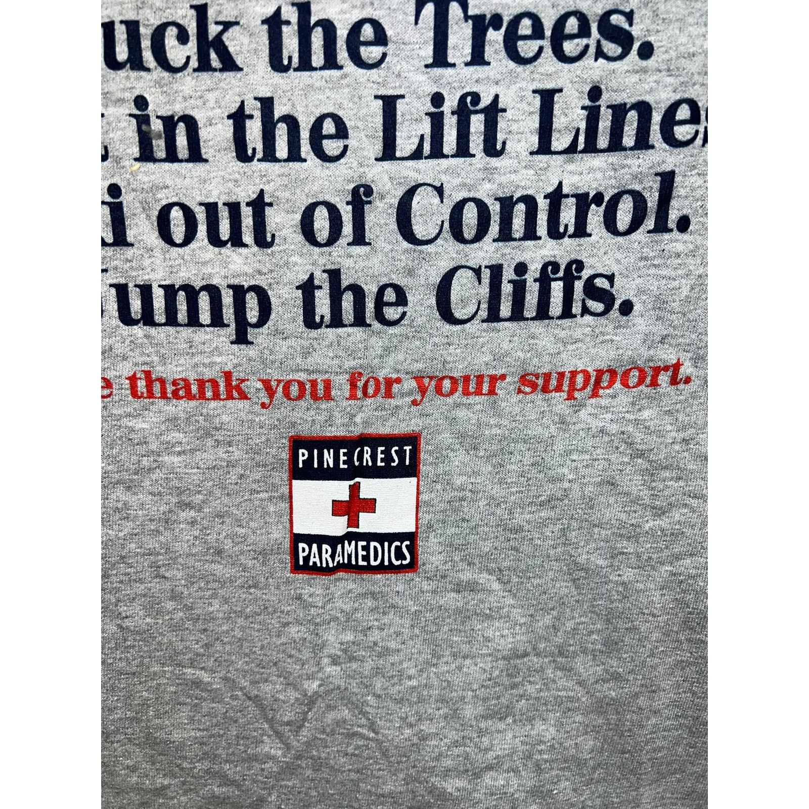 Jerzees Vintage Pinecrest Paramedics Shirt Medic Gray Joke Tee 90s Size US L / EU 52-54 / 3 - 4 Thumbnail