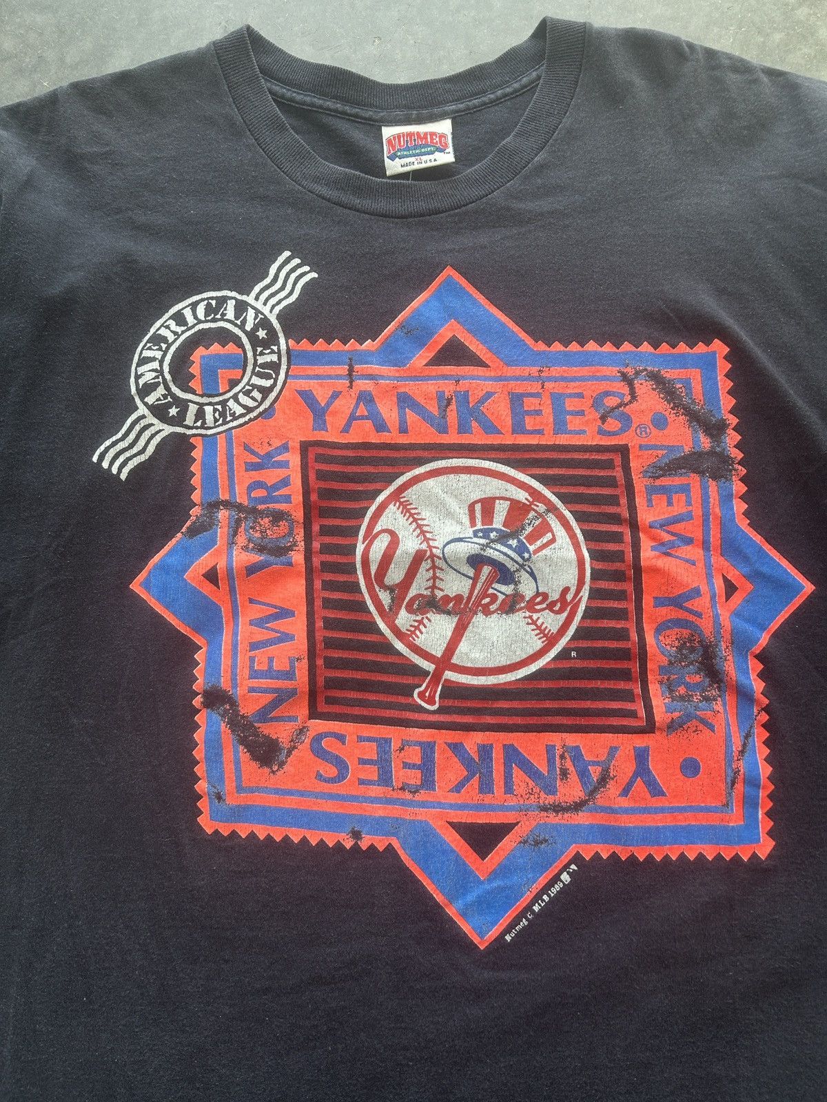 MLB × Nutmeg × Vintage Vintage 80s Nutmeg New York Yankees Graphic Tee Size US XL / EU 56 / 4 - 2 Thumbnail