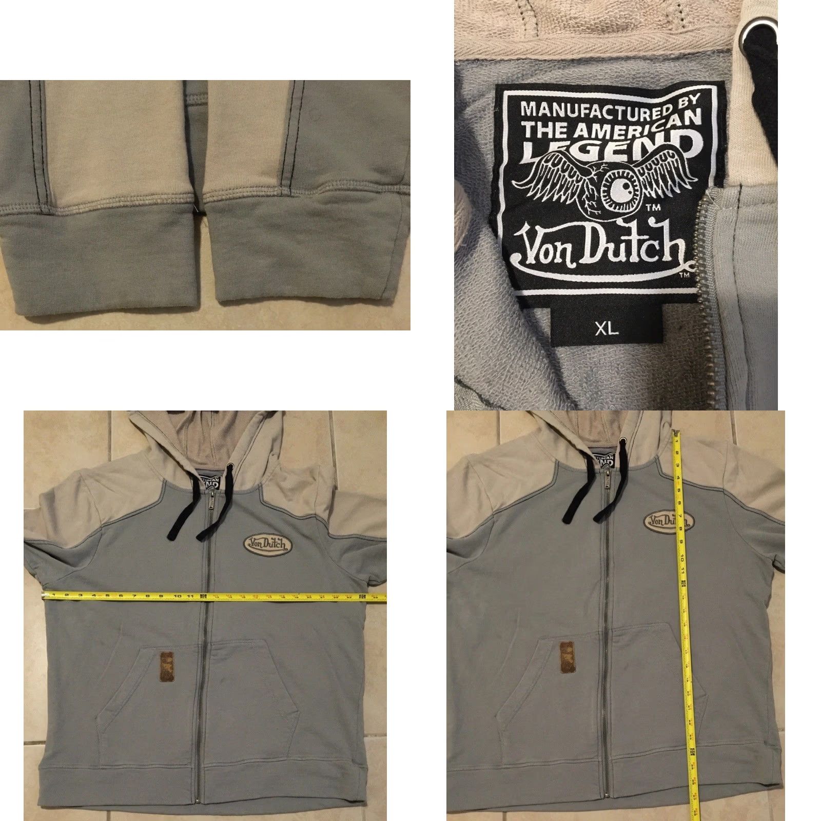 Vintage Vtg Von Dutch Car Parts Faded Zip Hoodie XL Designer Fashion Biker Grunge Y2K 90s Size US XL / EU 56 / 4 - 9 Thumbnail