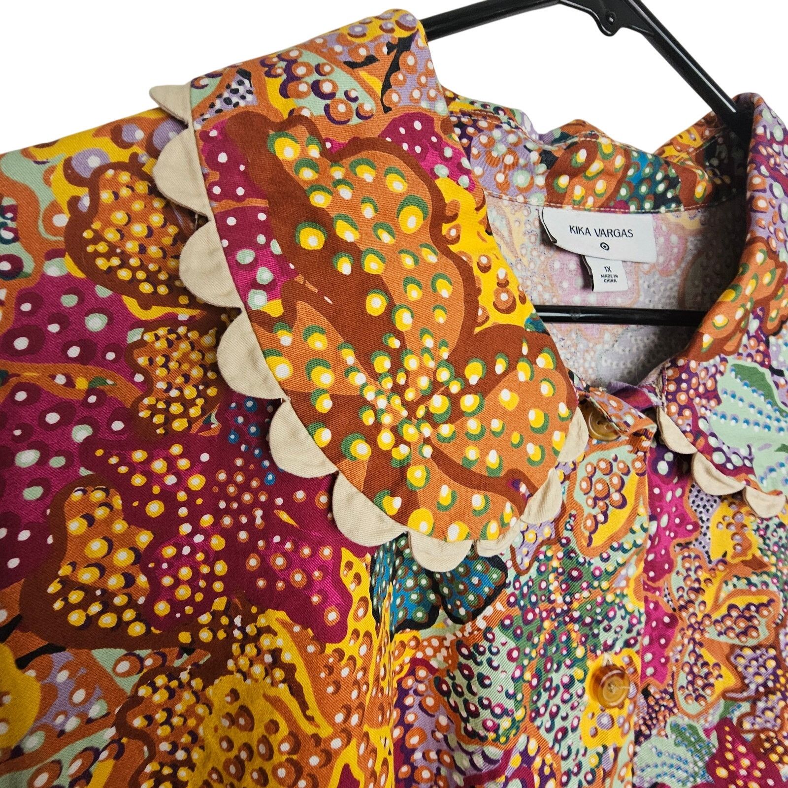 Target Basics Kika Vargas X Target Anemone Floral Babydoll Dress 1X Mini Size XL / US 12-14 / IT 48-50 - 7 Thumbnail