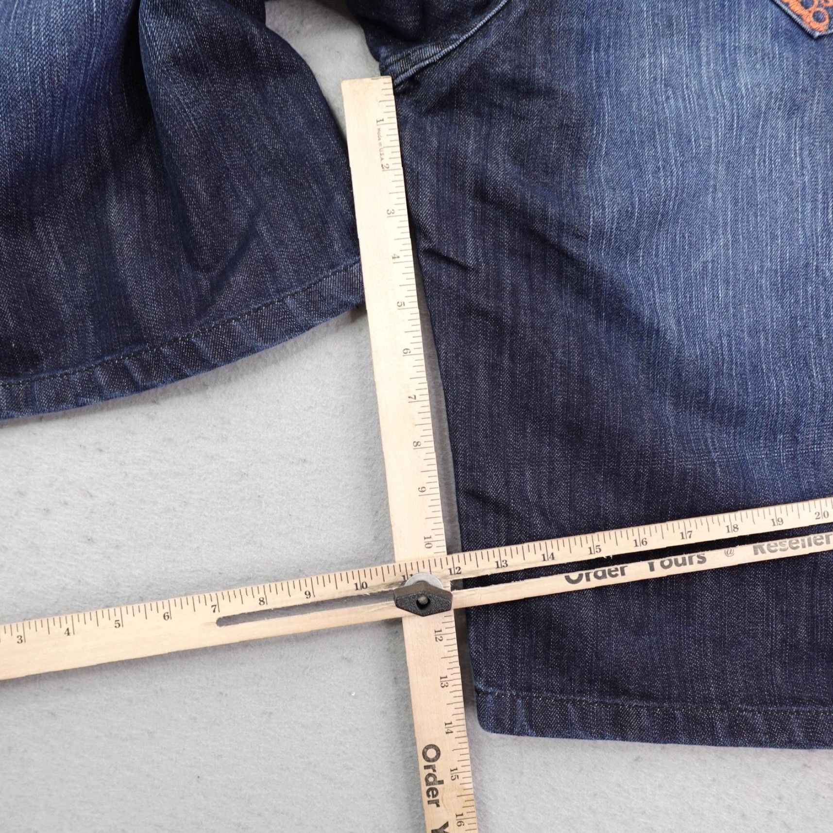 Denime Vintage Sacred Cult Shorts Men 40 Paisley Embroidered Baggy Denim Jorts Y2K Size US 40 / EU 56 - 7 Thumbnail