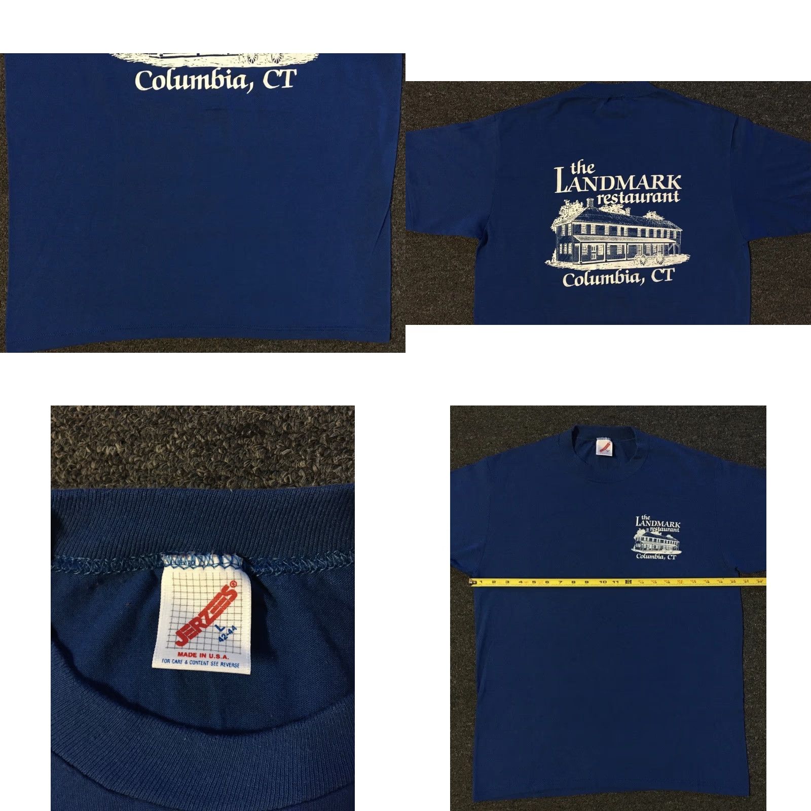 Vintage VINTAGE Columbia CT Landmark Restaurant Faded Shirt USA M Blue 80s 90s Grunge Biker Rockabilly Funny College Vintage USA Mens Shirt Size US M / EU 48-50 / 2 - 8 Thumbnail