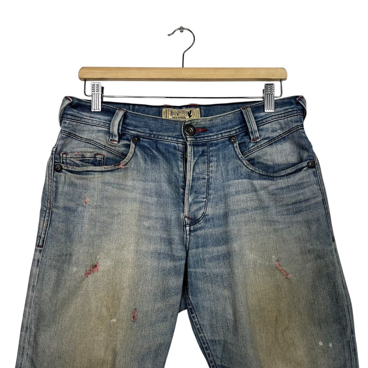 Japanese Brand × Vintage Vintage Back Number Distressed Denim Size 32" / US 10 / IT 46 - 2 Thumbnail