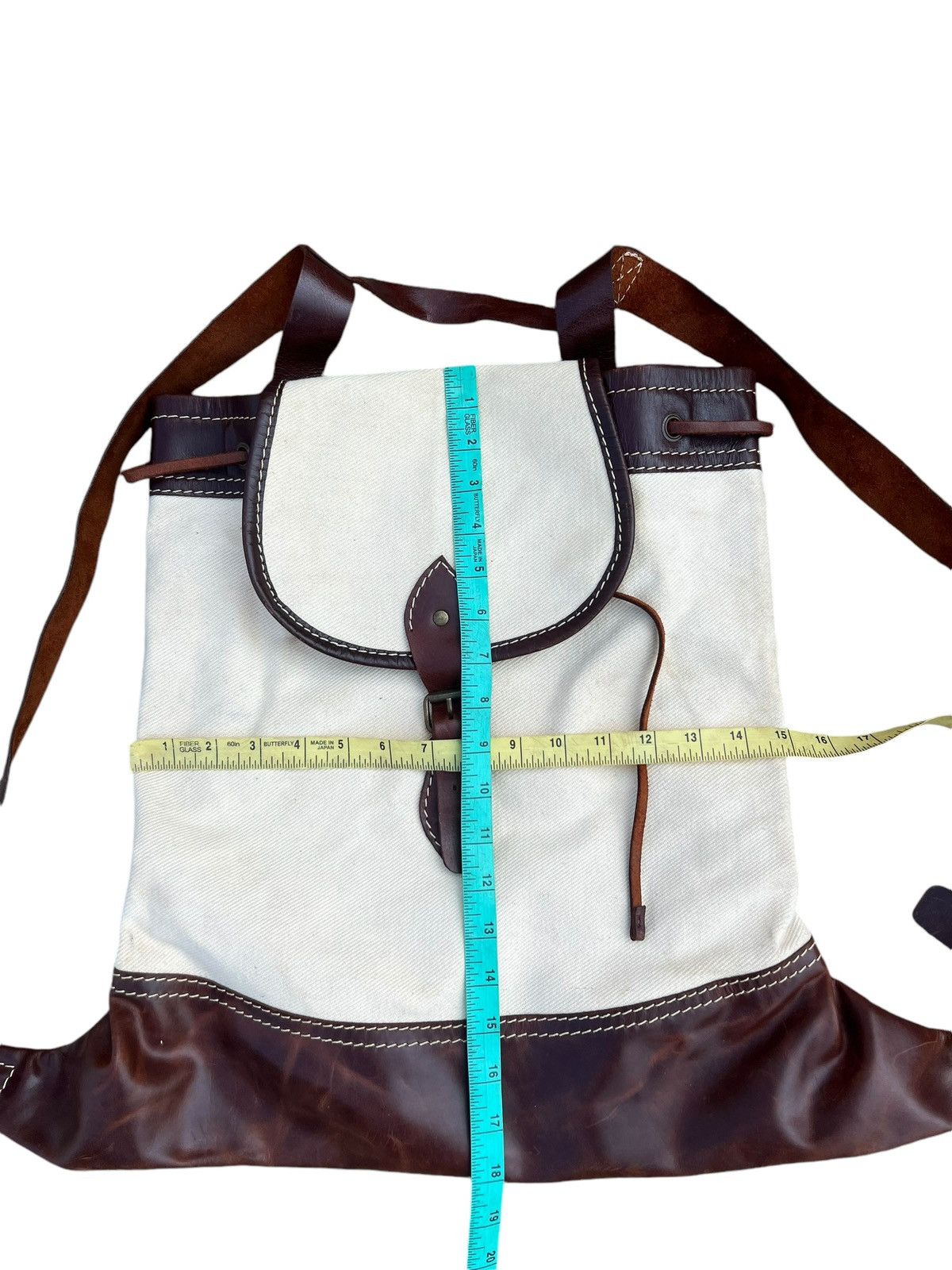 Leather Tideway Japan Muddy Stains Canvas Leather Hybrid Backpack Size ONE SIZE - 23 Thumbnail