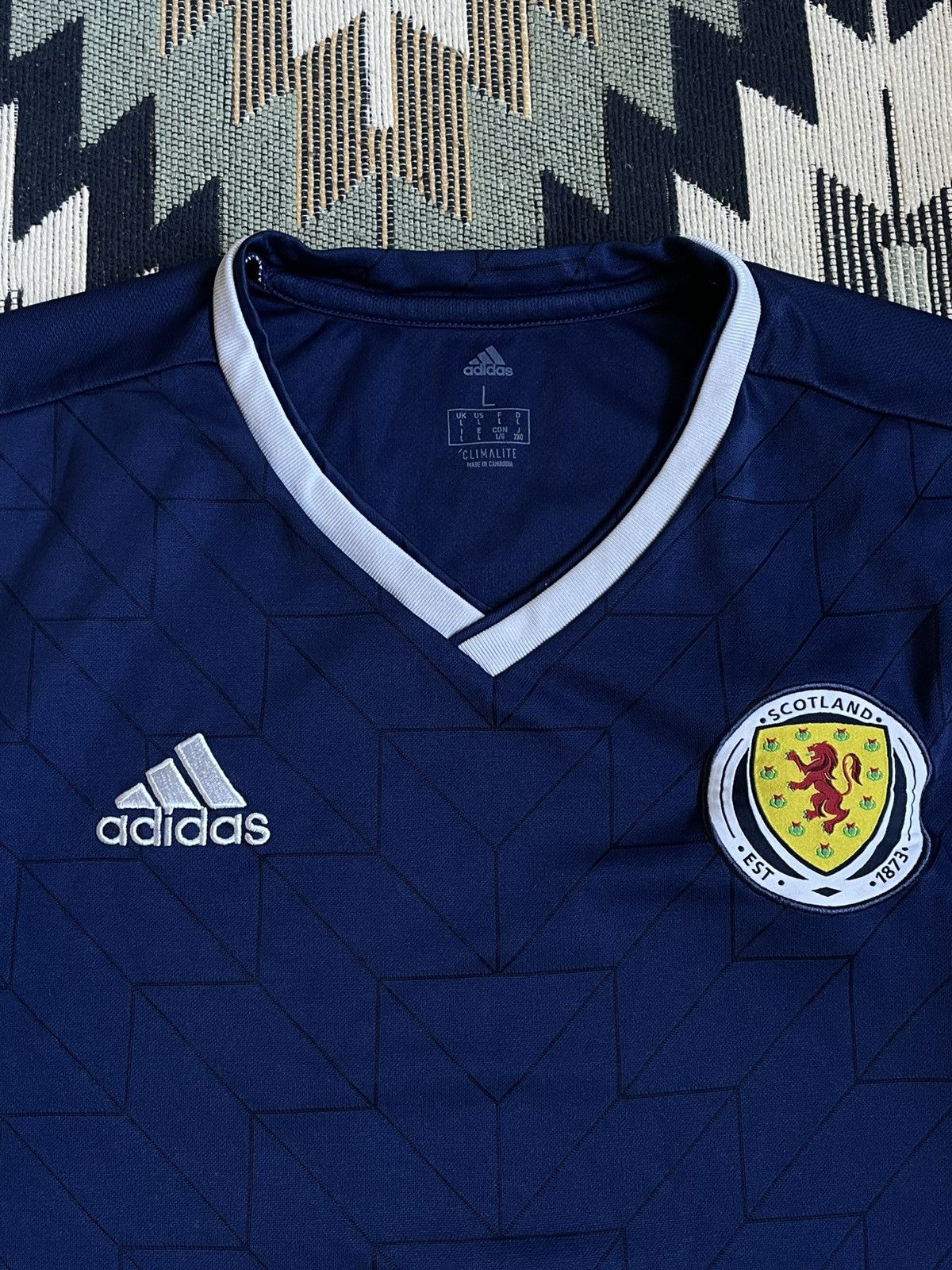 Adidas Adidas Scotland 2017-19 Blockcore Soccer Jersey Size US L / EU 52-54 / 3 - 5 Thumbnail