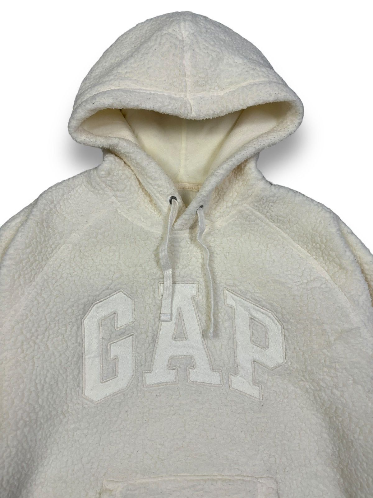 Gap × Yeezy Gap White Cream Big Logo Sherpa Pullover Hoodie Size US M / EU 48-50 / 2 - 3 Thumbnail