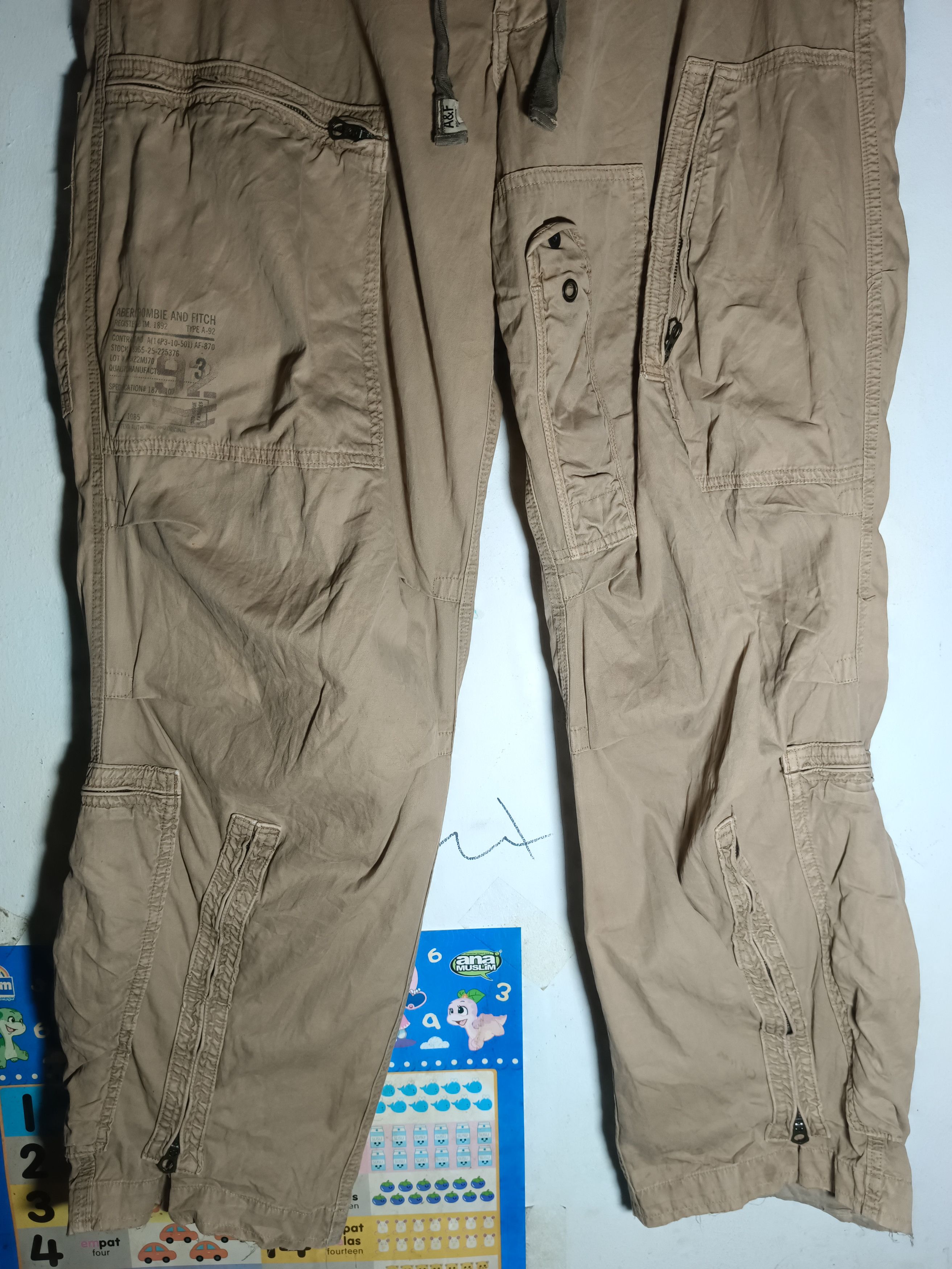 Abercrombie & Fitch Vintage Abercrombie Fitch Khaki Cargo Baggy Paratrooper Y2K Size US 34 / EU 50 - 3 Thumbnail