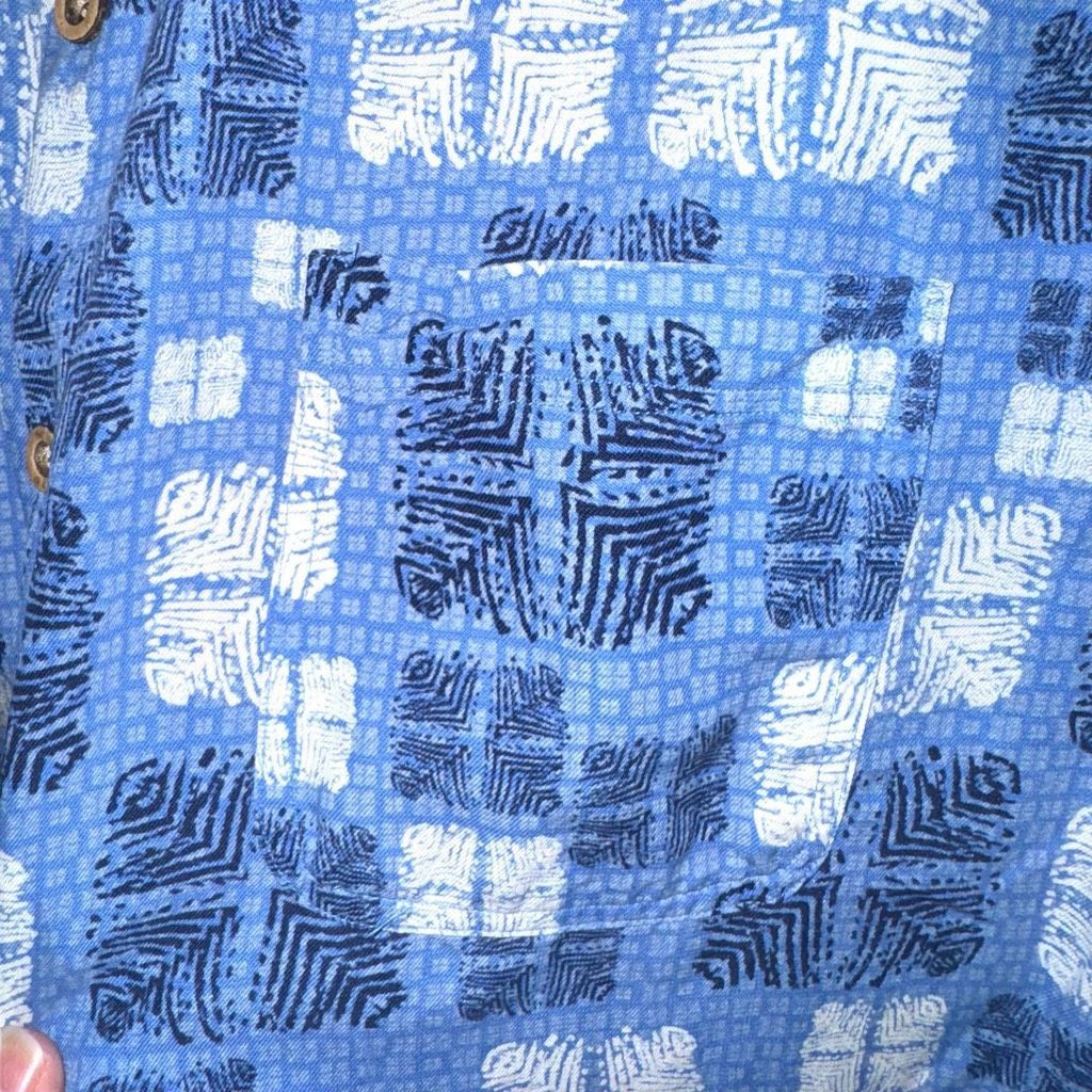 Nat Nast Rare Nat Nast South Pacific Blue Silk Camp Collar Silk Butto Size US L / EU 52-54 / 3 - 4 Thumbnail