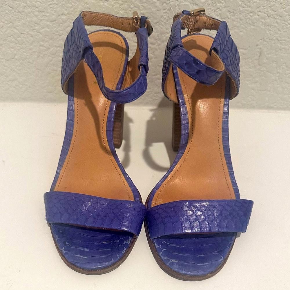 Coach COACH Lexey Snakeskin Chunky Open Toe Sandals Marine Blue 8 Size US 8 / IT 38 - 2 Thumbnail