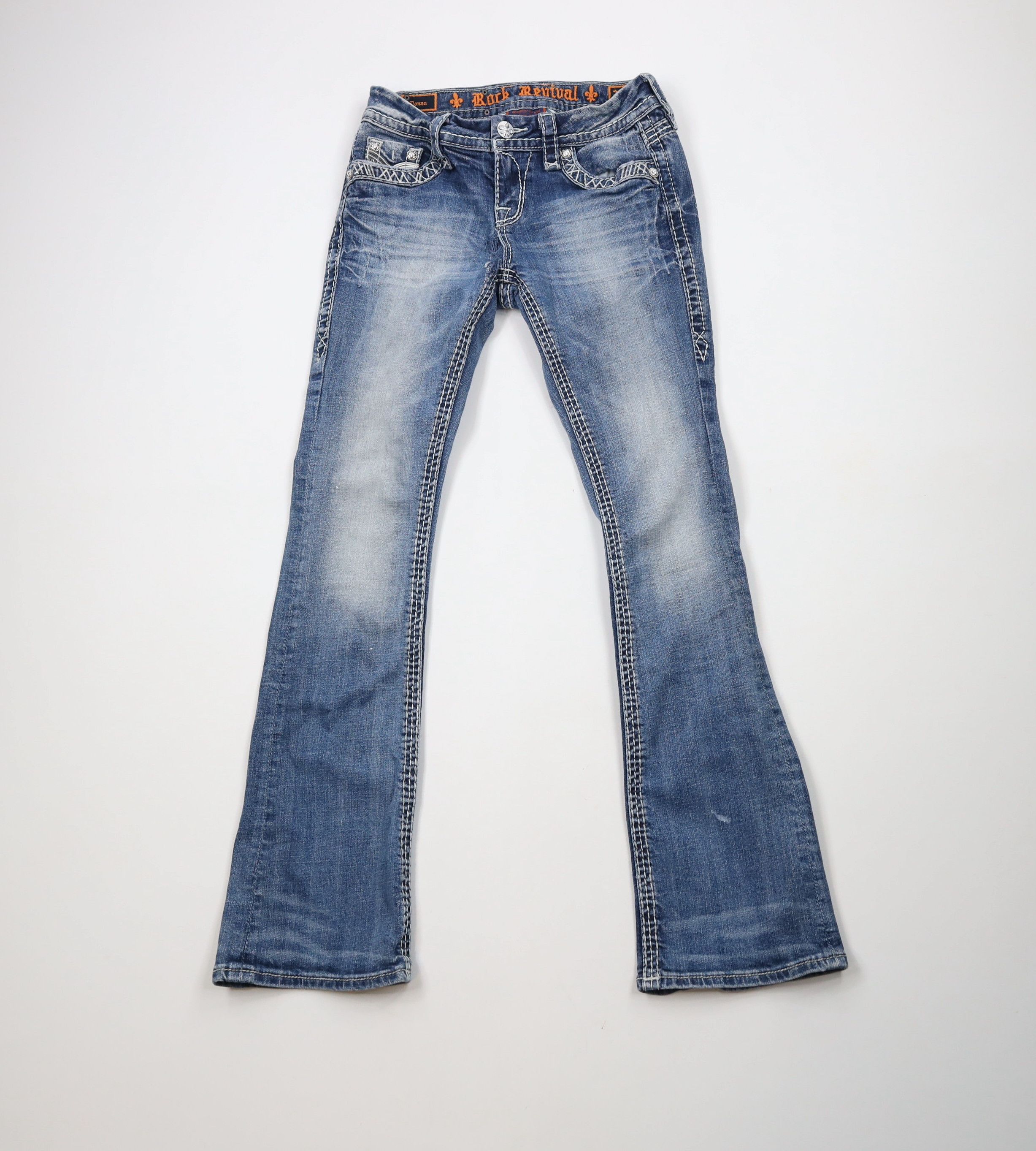 Rock Revival × Vintage Rock Revival Stitch Donna Mid Rise Bootcut Denim Jeans AS IS Size 26" / US 2 / IT 38 - 1 Thumbnail
