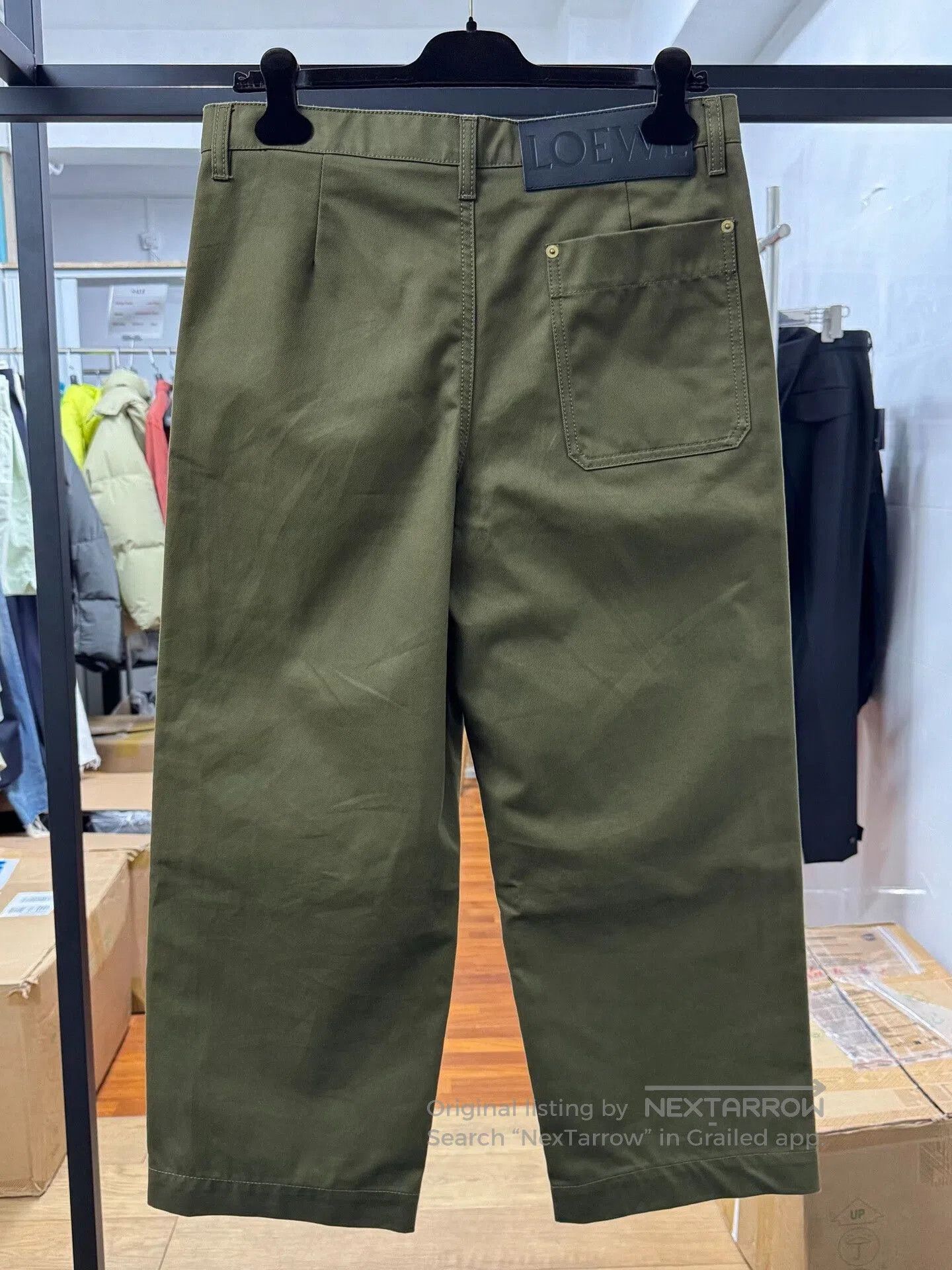 Loewe loewe men's relaxed casual trousers in khaki. Size US 32 / EU 48 - 5 Thumbnail