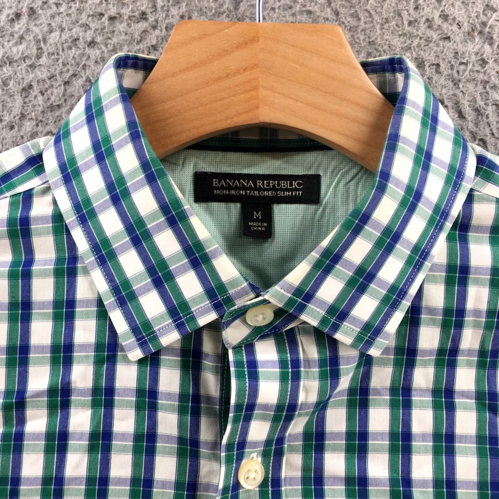 Banana Republic Banana Republic Button-Up Dress Shirt Mens M Multicolor Collared Long Sleeves Shirt Mens Regular Multicolor Plaid Button-Up Non-Iron All Seasons Size 40R - 3 Thumbnail
