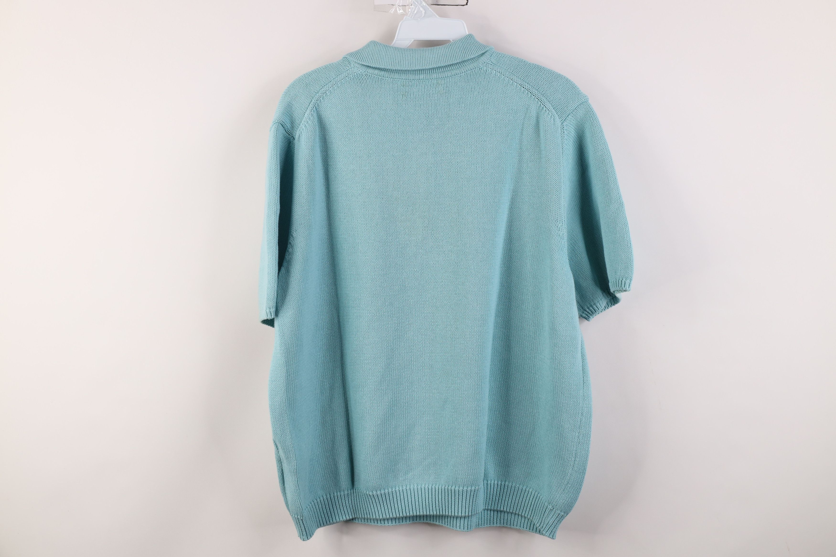 Lands' End Vintage 90s Lands End Knit Short Sleeve Collared Sweater USA Size XL / US 12-14 / IT 48-50 - 8 Thumbnail
