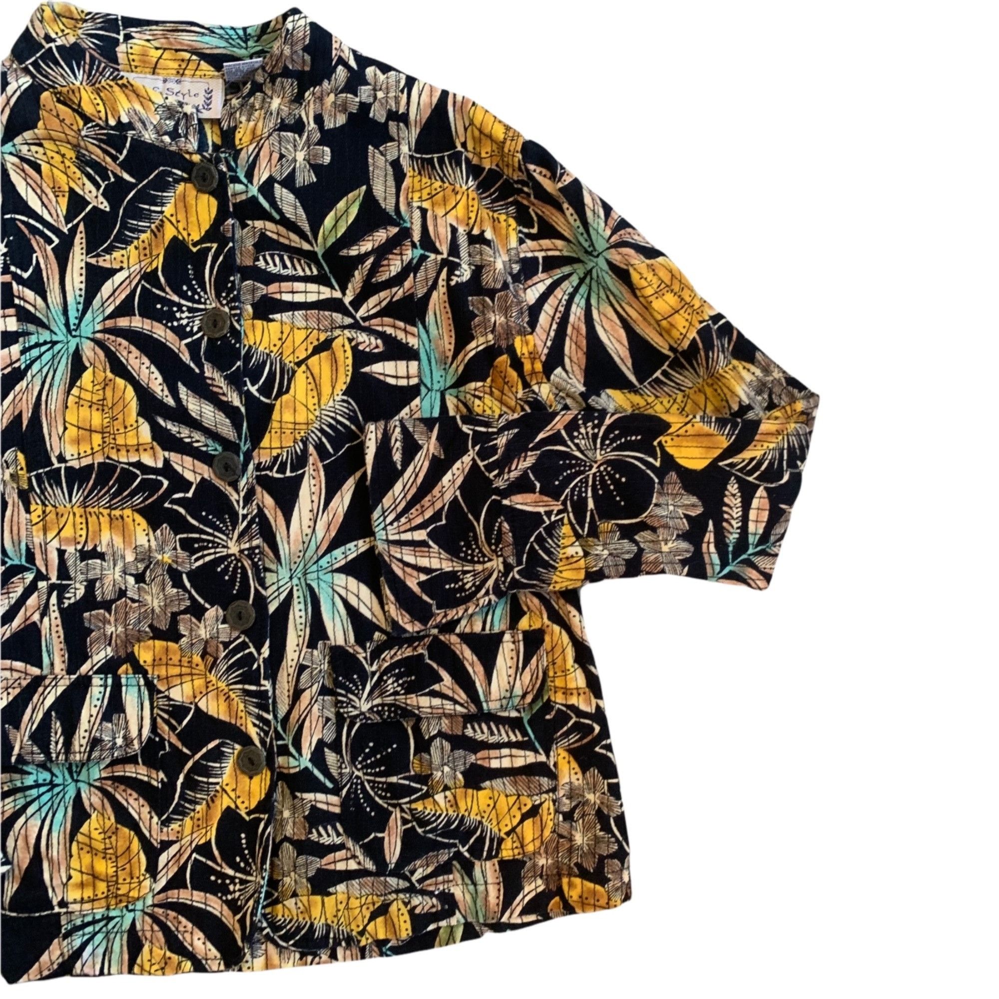 Other Life Style All Over Print Floral 100% Cotton Jacket XL Size XL / US 12-14 / IT 48-50 - 5 Thumbnail