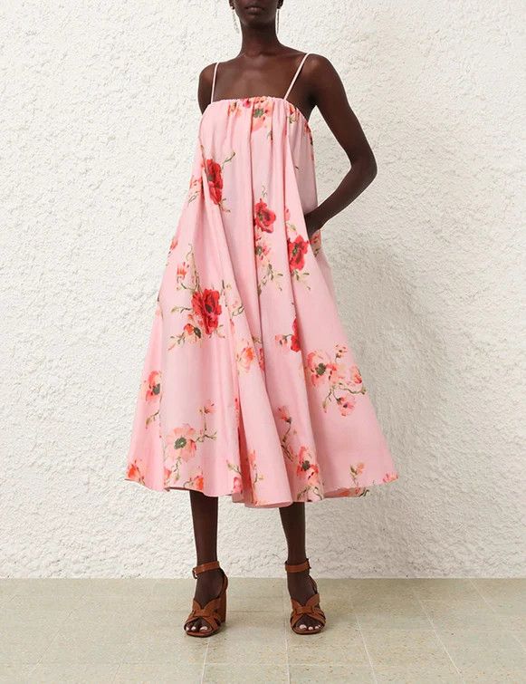 Zimmermann oc11z0525 Lightburst Puff Midi Dress in Multicolor Size L / US 10 / IT 46 - 2 Thumbnail