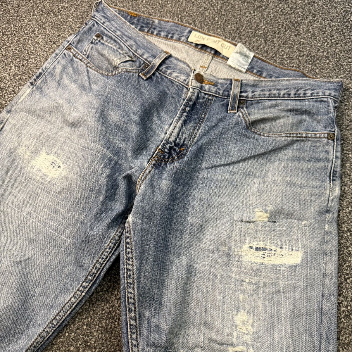Levi's Vintage Y2K Levis 527 Low Boot Cut Distressed Jeans Size US 32 / EU 48 - 3 Thumbnail